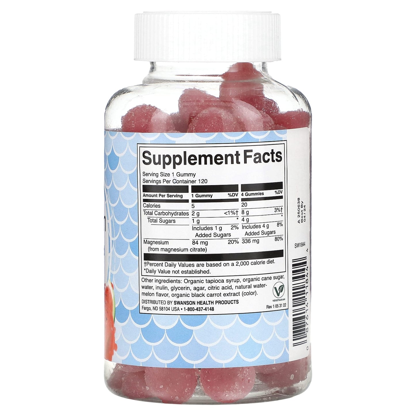 Swanson, Magnesium, Watermelon, 120 Gummies - Image 2