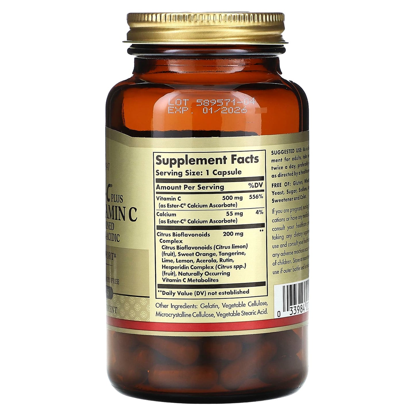 Solgar, Ester-C Plus, Vitamin C, 500 mg, 90 Capsules - Image 2