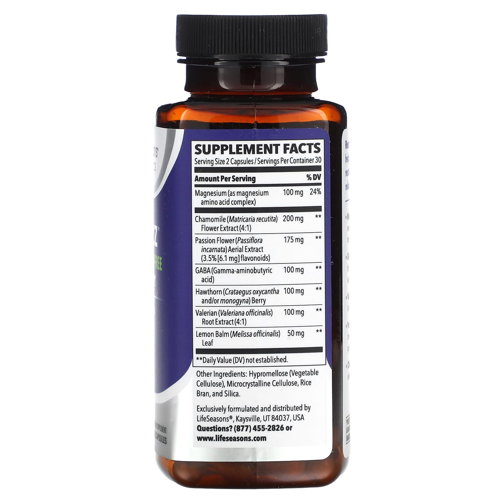 LifeSeasons, Rest-ZZZ, Melatonin-Free Sleep Support, 60 Veg Capsules - Image 2