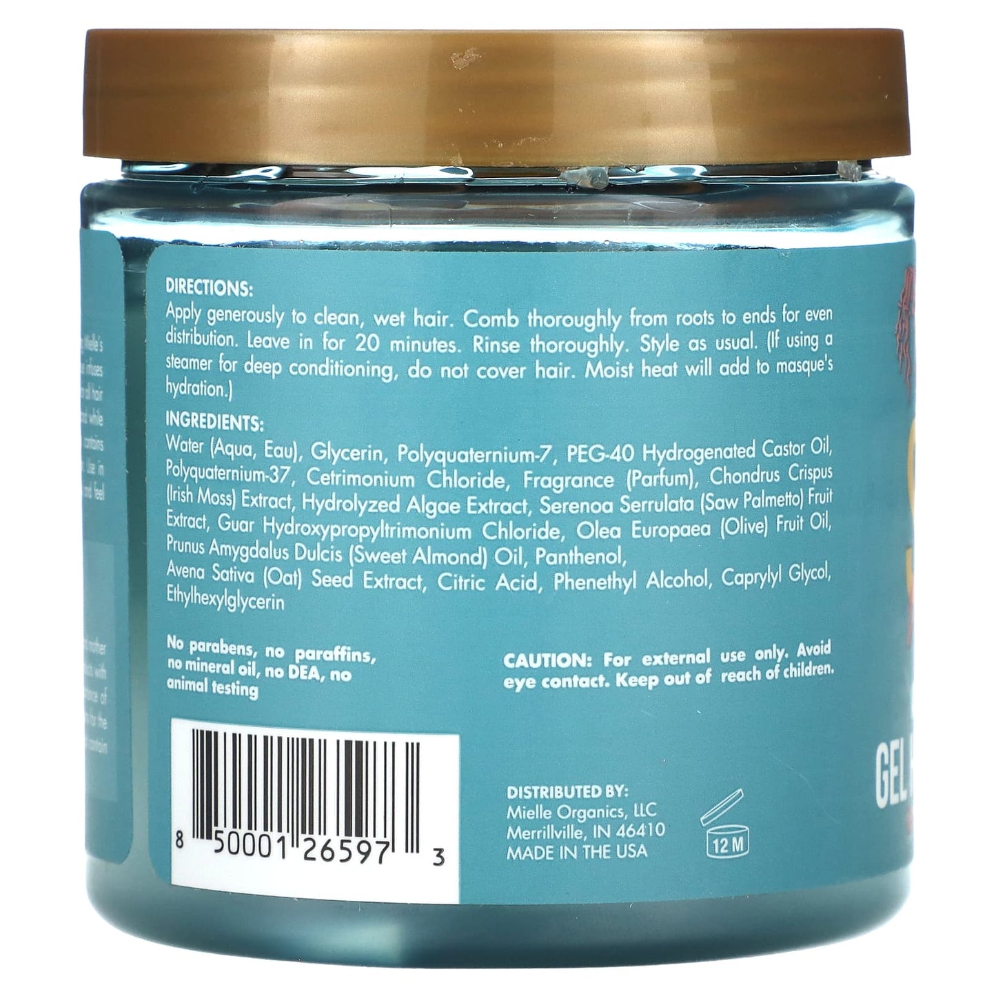 Mielle, Anti-Shedding Gel Hair Masque, Sea Moss Blend, 8 oz (235 ml) - Image 2