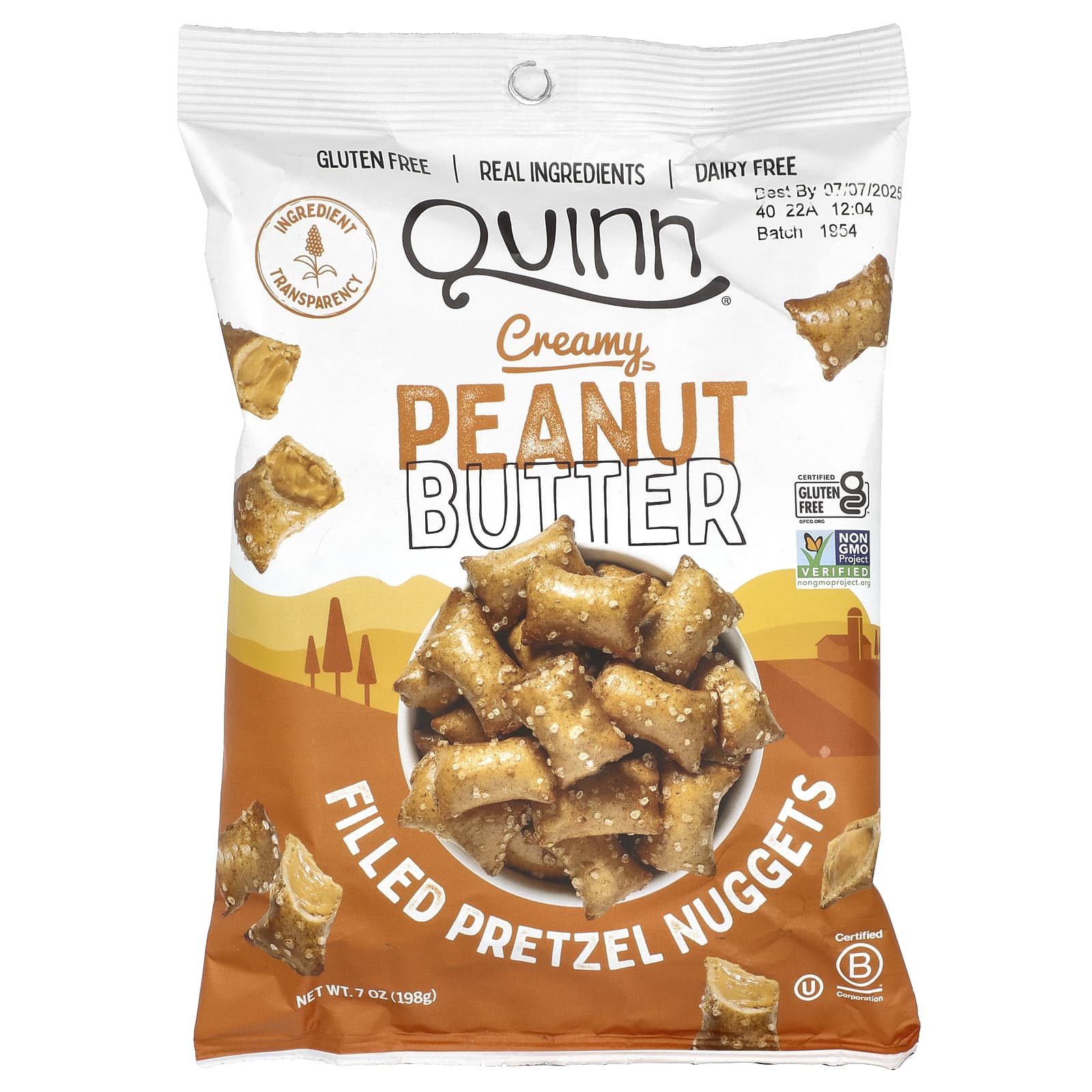 Quinn Snacks, Filled Pretzel Nuggets, Creamy Peanut Butter , 7 oz (198 g)