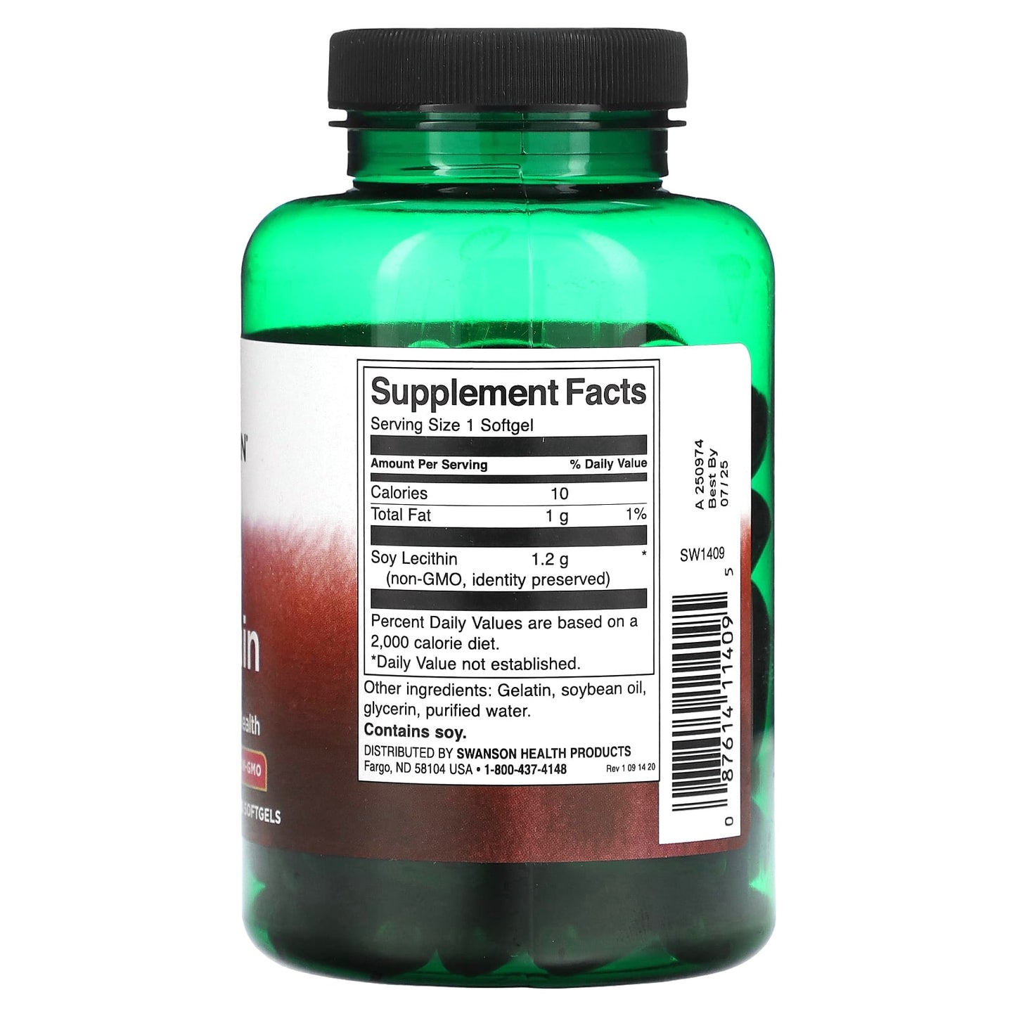 Swanson, Soy Lecithin, 1,200 mg, 90 Softgels - Image 2