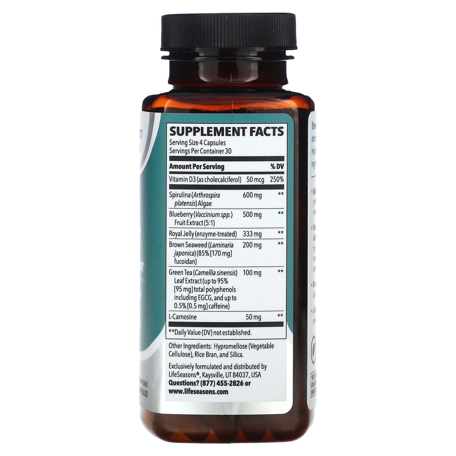LifeSeasons, Stem Boost-R, 120 Veg Capsules - Image 2