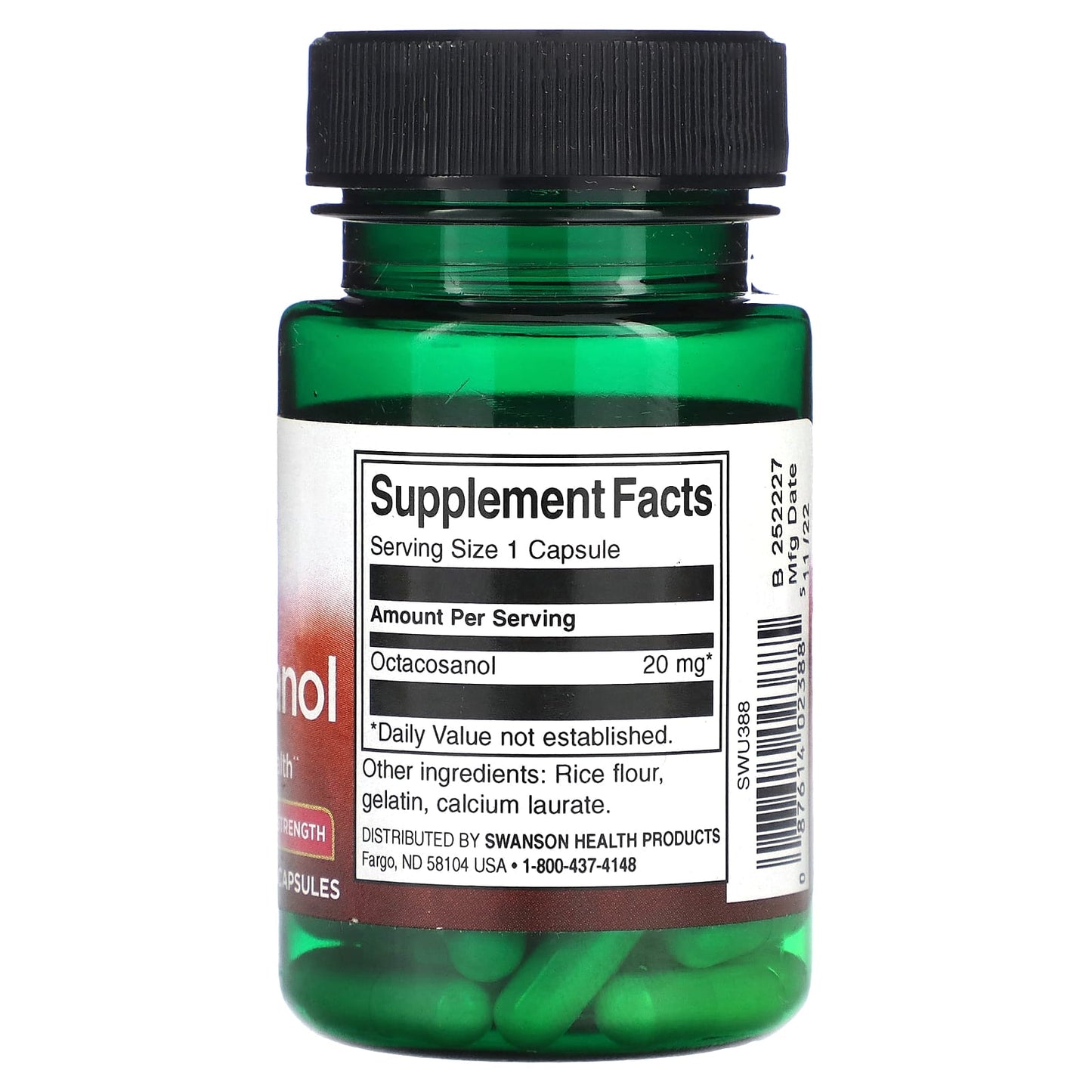 Swanson, Octacosanol, Maximum Strength, 20 mg, 30 Capsules - Image 2