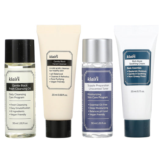 Dear, Klairs 4-Piece Skincare Trial Kit, Gentle & Soothing for All Skin Types - Image 1