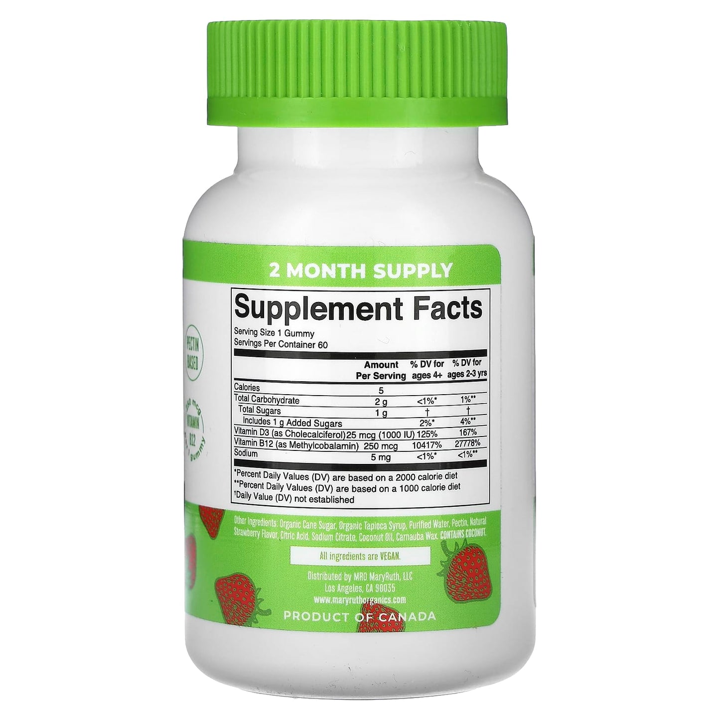MaryRuth's, D3 + B12 Gummies, Strawberry, 60 Gummies - Image 2