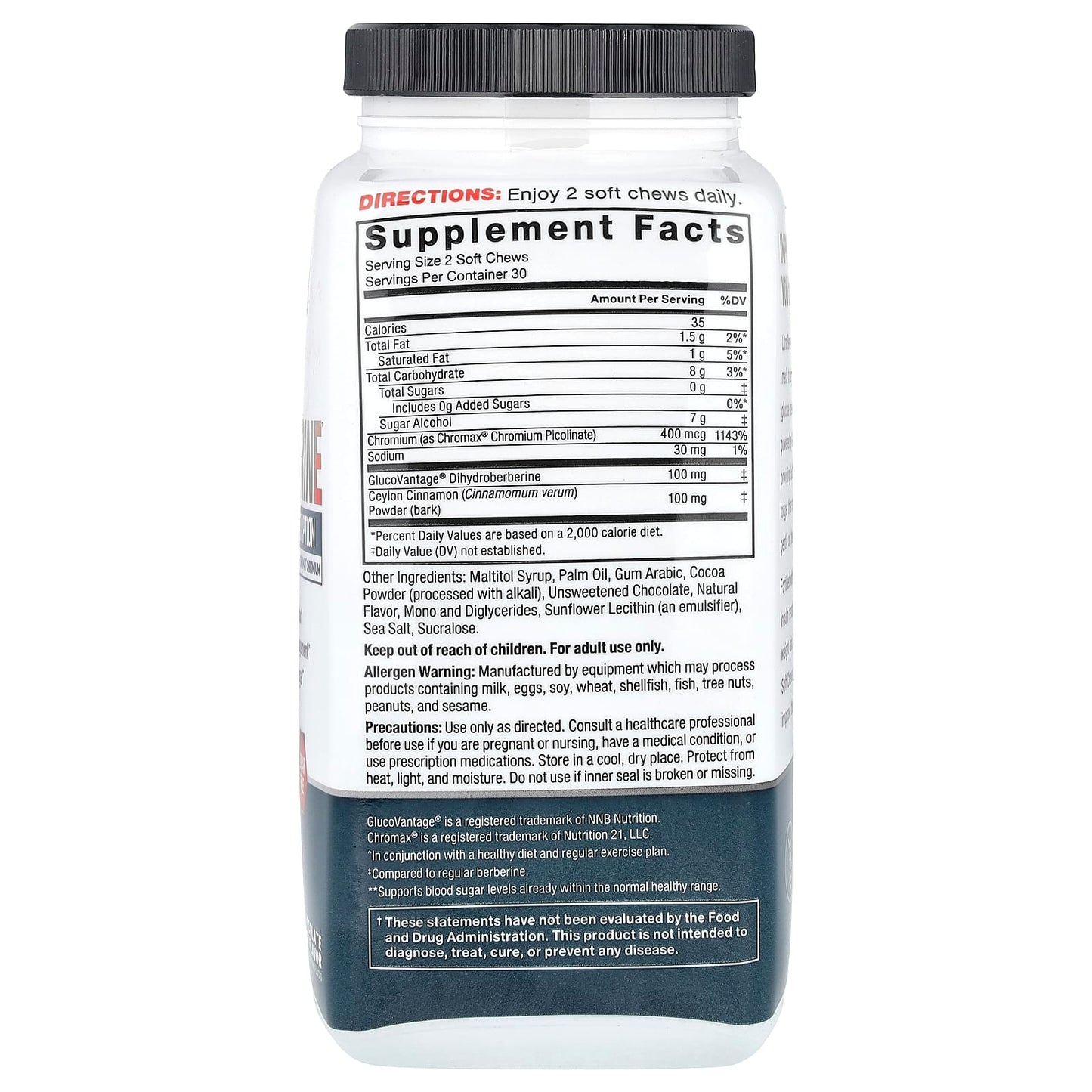 Force Factor Ultra Berberine Chocolate Mint Soft Chews - Weight Loss & Blood Sugar Support - Image 2