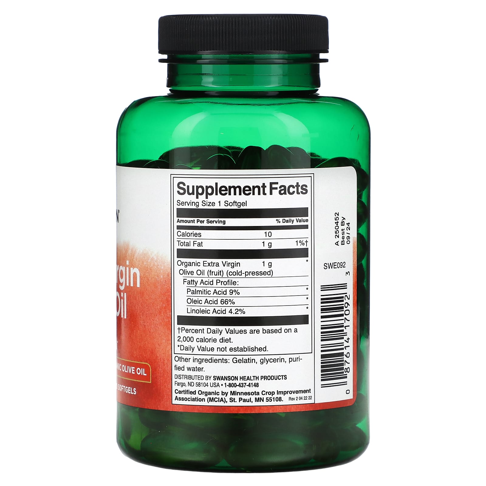 Swanson, Extra Virgin Olive Oil, 120 Softgels - Image 2