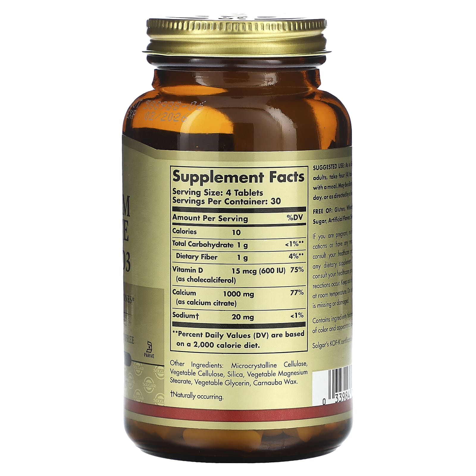 Solgar, Calcium Citrate with Vitamin D3, 120 Tablets