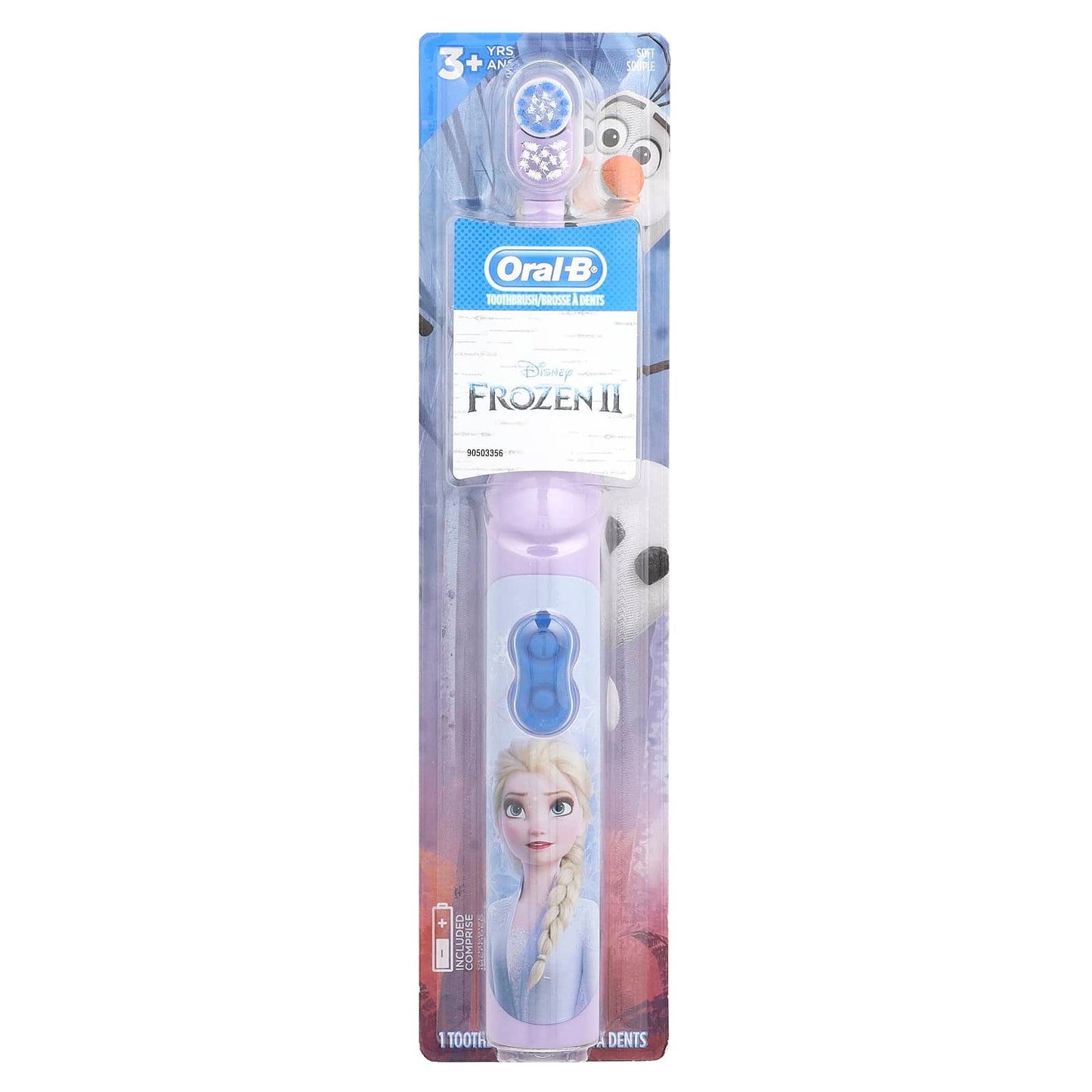 Oral-B, Battery Toothbrush, Soft, 3+ Years, Disney Frozen II, 1 Toothbrush - Image 1
