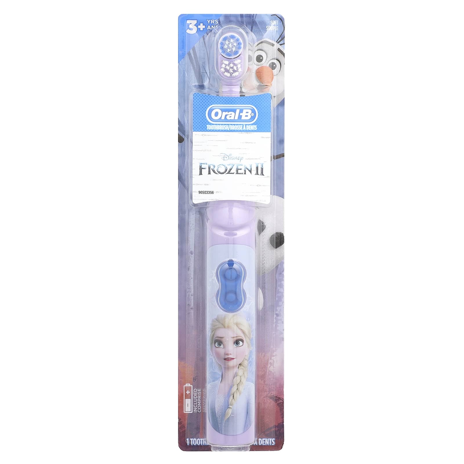 Oral-B, Battery Toothbrush, Soft, 3+ Years, Disney Frozen II, 1 Toothbrush - Image 1