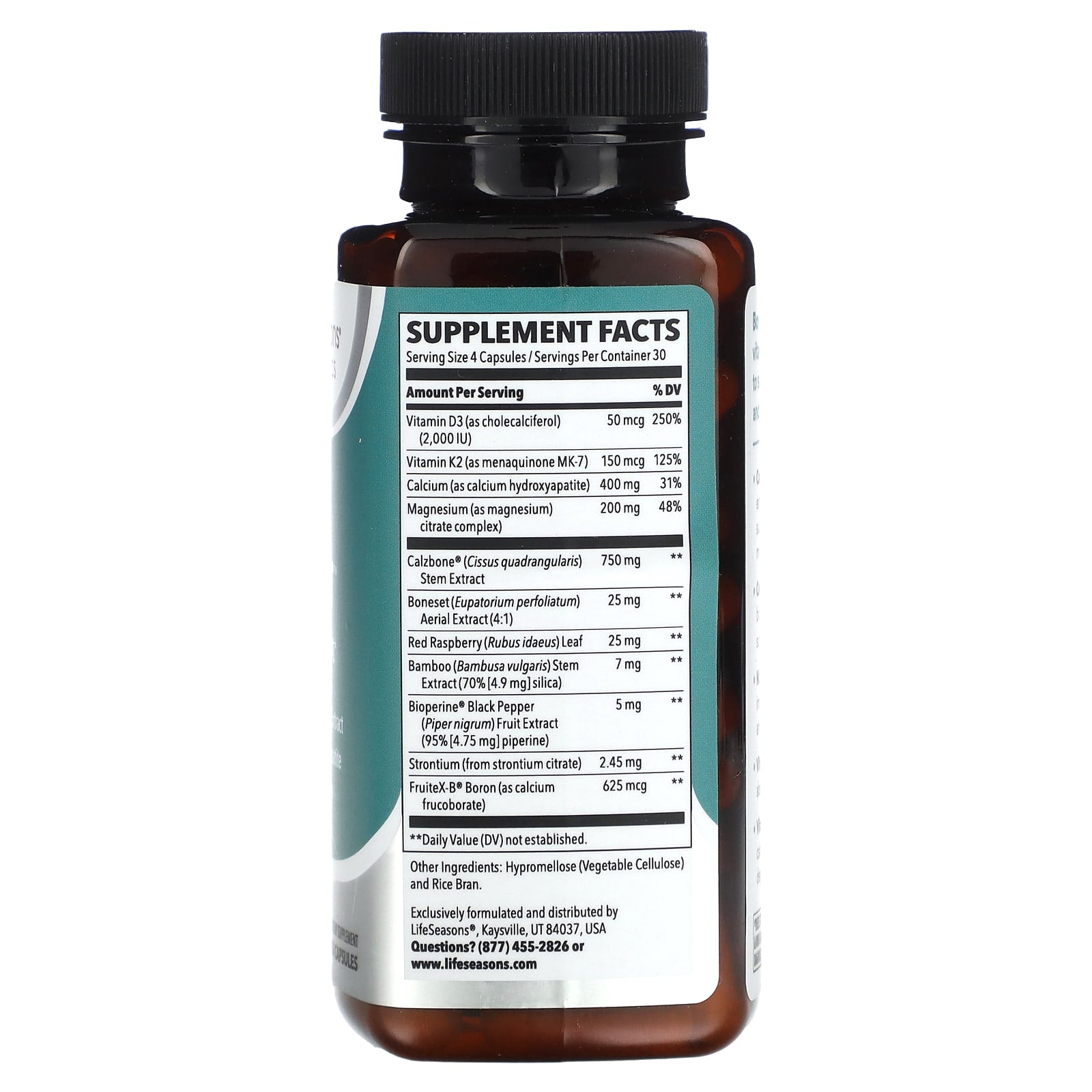LifeSeasons, Bone Densi-T, Osteo Support, 120 Veg Capsules - Image 2