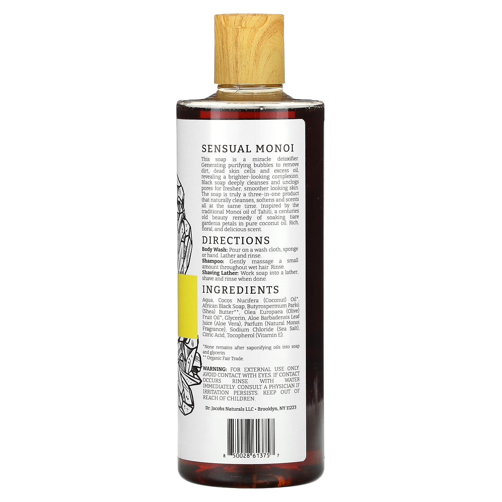 Plant-Based African Black Soap Body Wash by Dr. Jacobs Naturals - 16oz - Image 2
