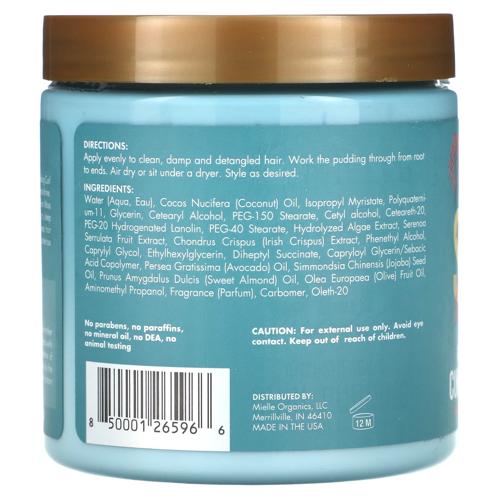 Mielle, Anti-Shedding Curl Pudding, Sea Moss Blend, 8 oz (227 g) - Image 2