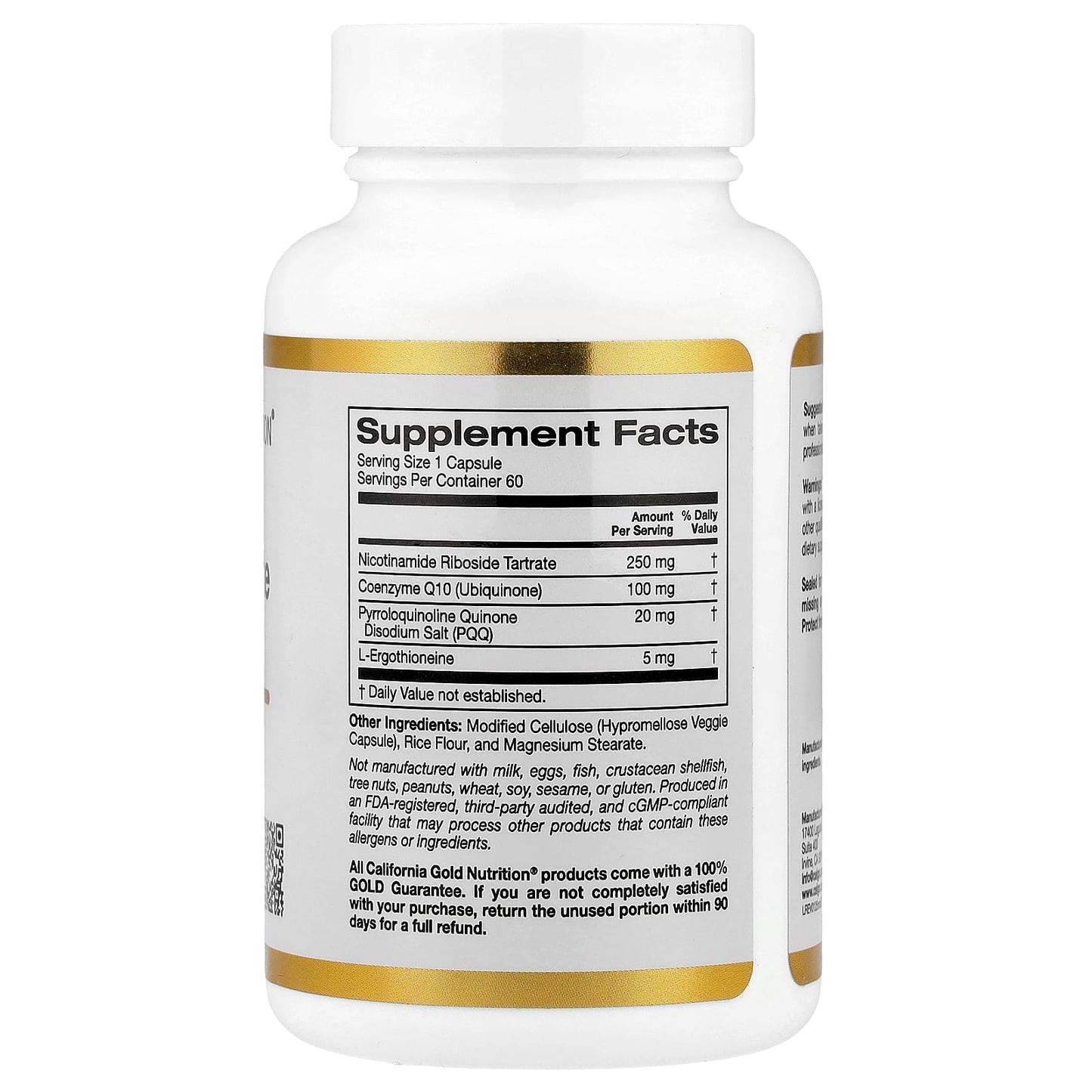 California Gold Nutrition Nicotinamide Riboside Tartrate (NRT) Complex 250mg - Image 2