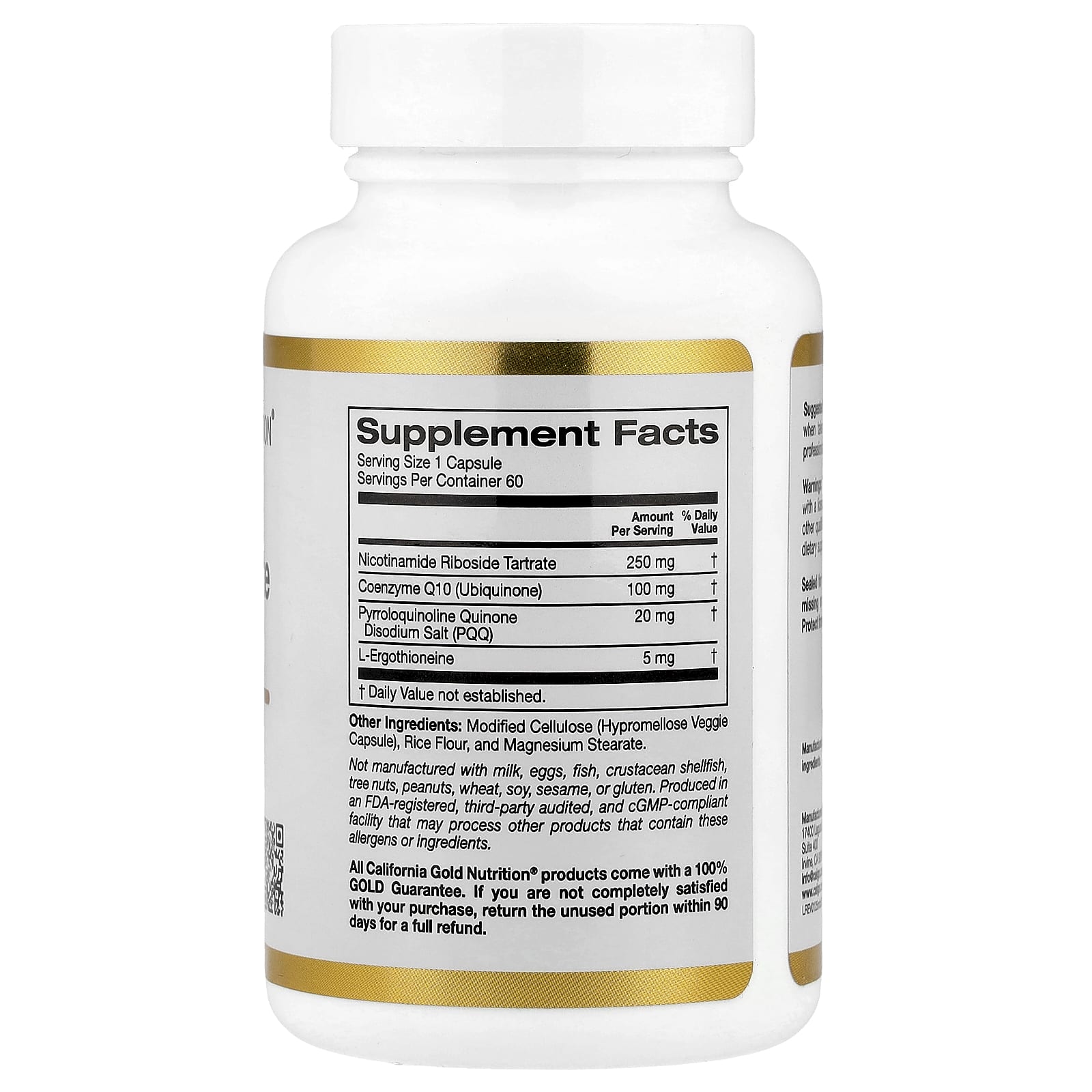 California Gold Nutrition Nicotinamide Riboside Tartrate (NRT) Complex 250mg - Image 2