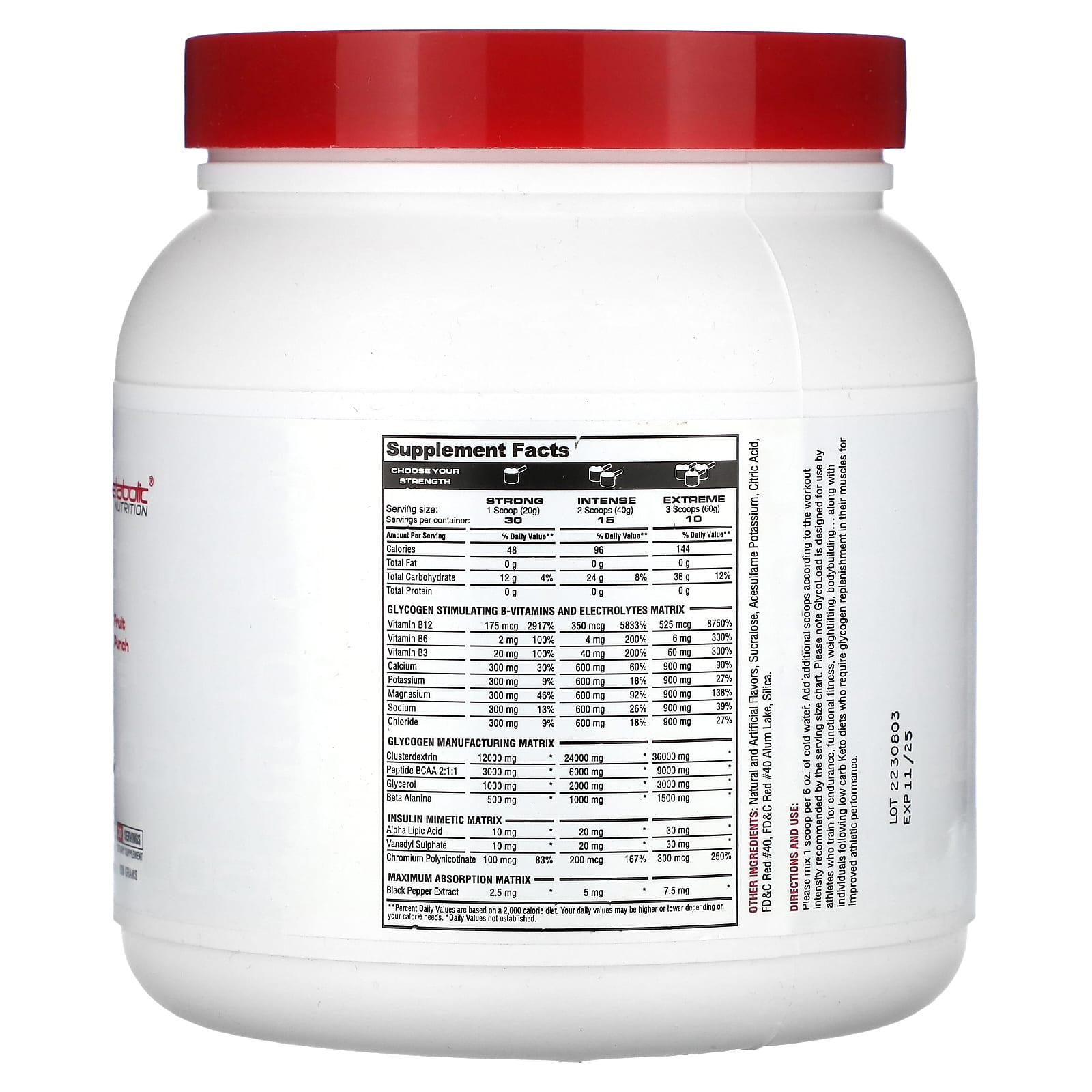 Metabolic Nutrition, GlycoLoad, Fruit Punch , 600 g - Image 2