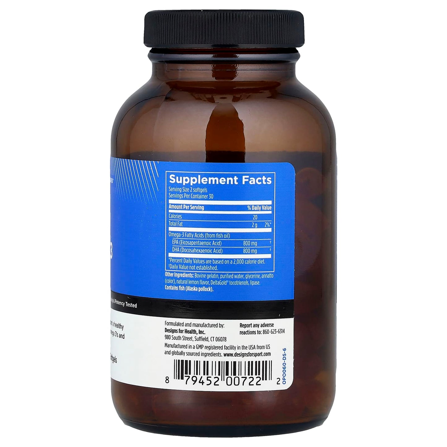 Omega 3 Hi-Po Supplement for Athletes - 60 Softgels - Image 2
