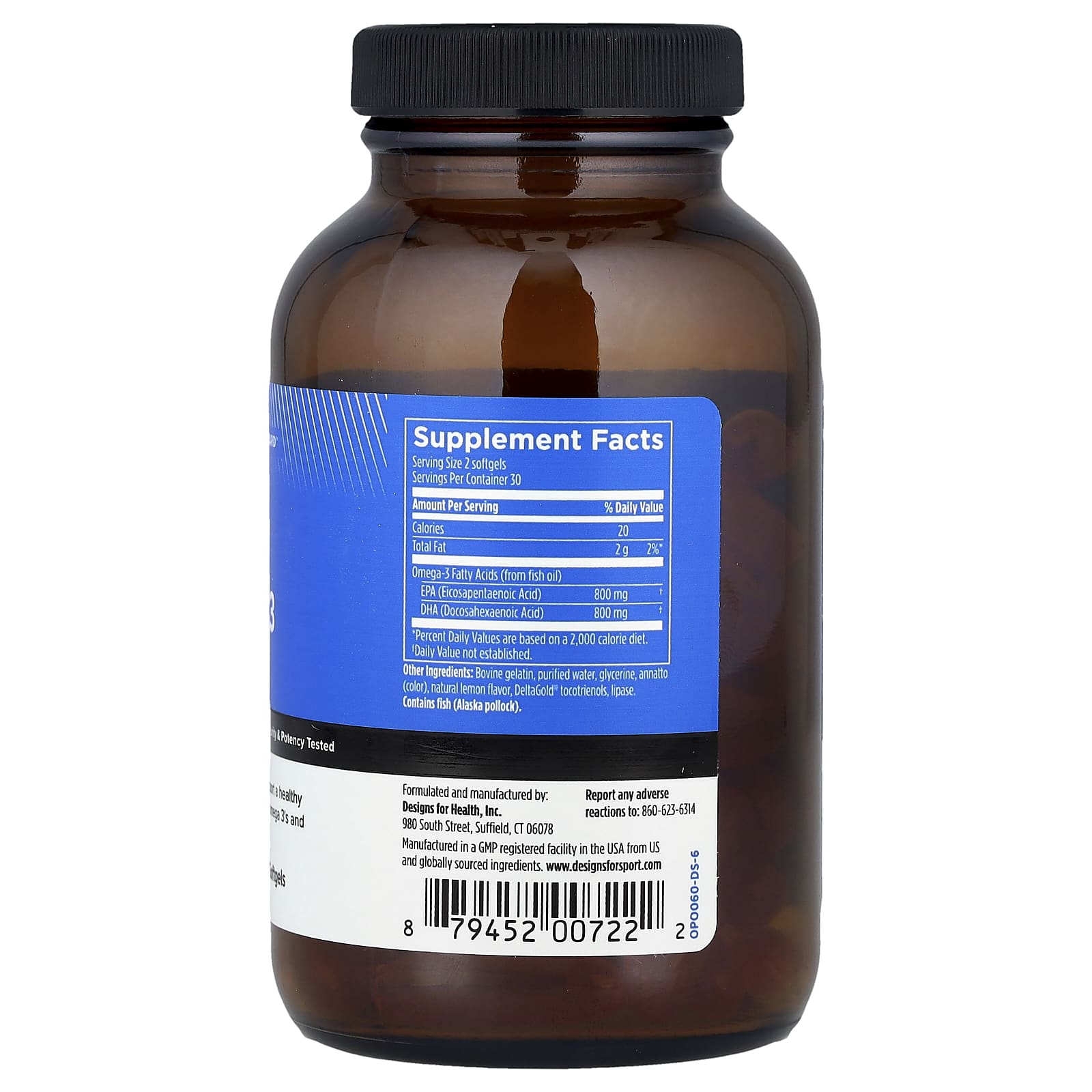 Omega 3 Hi-Po Supplement for Athletes - 60 Softgels - Image 2