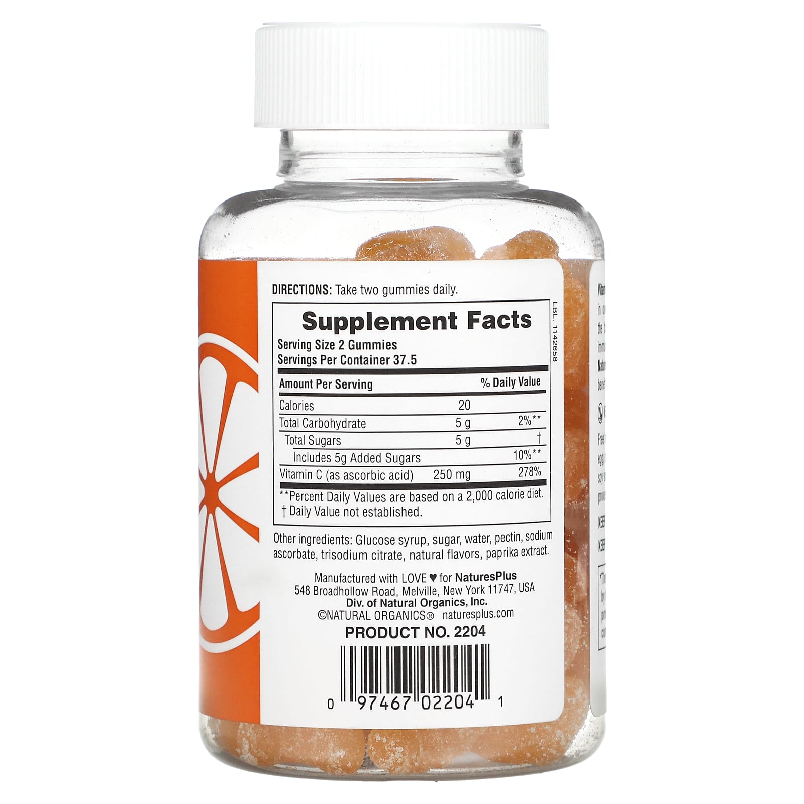 NaturesPlus, Vitamin C Gummies, Orange, 75 Gummies (125 mg per Gummy) - Image 2