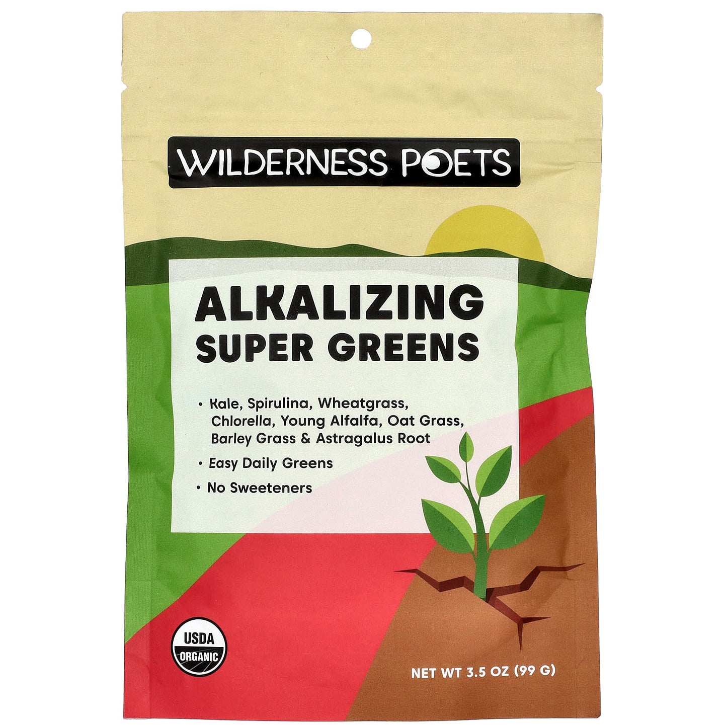 Wilderness Poets, Alkalizing Super Greens, 3.5 oz (99 g) - Image 1