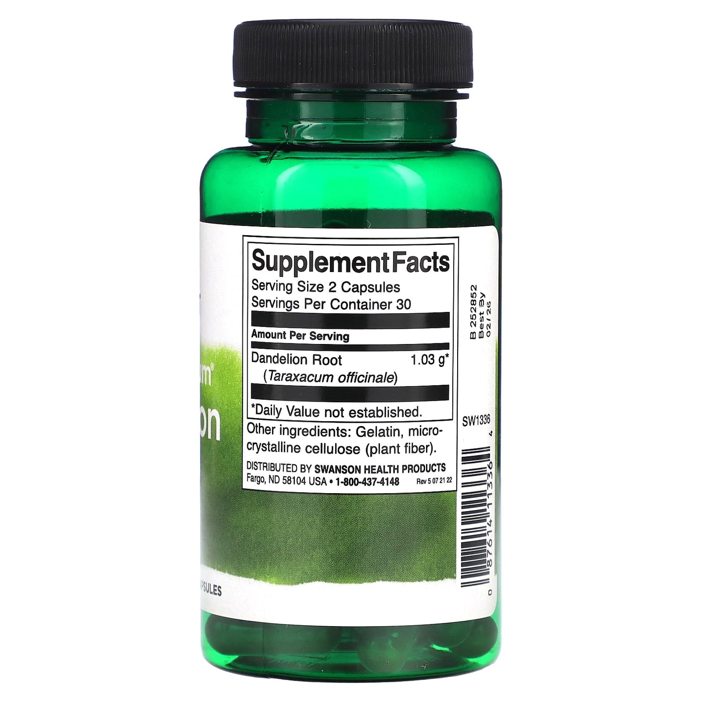 Swanson, Full Spectrum Dandelion Root, 515 mg, 60 Capsules - Image 2