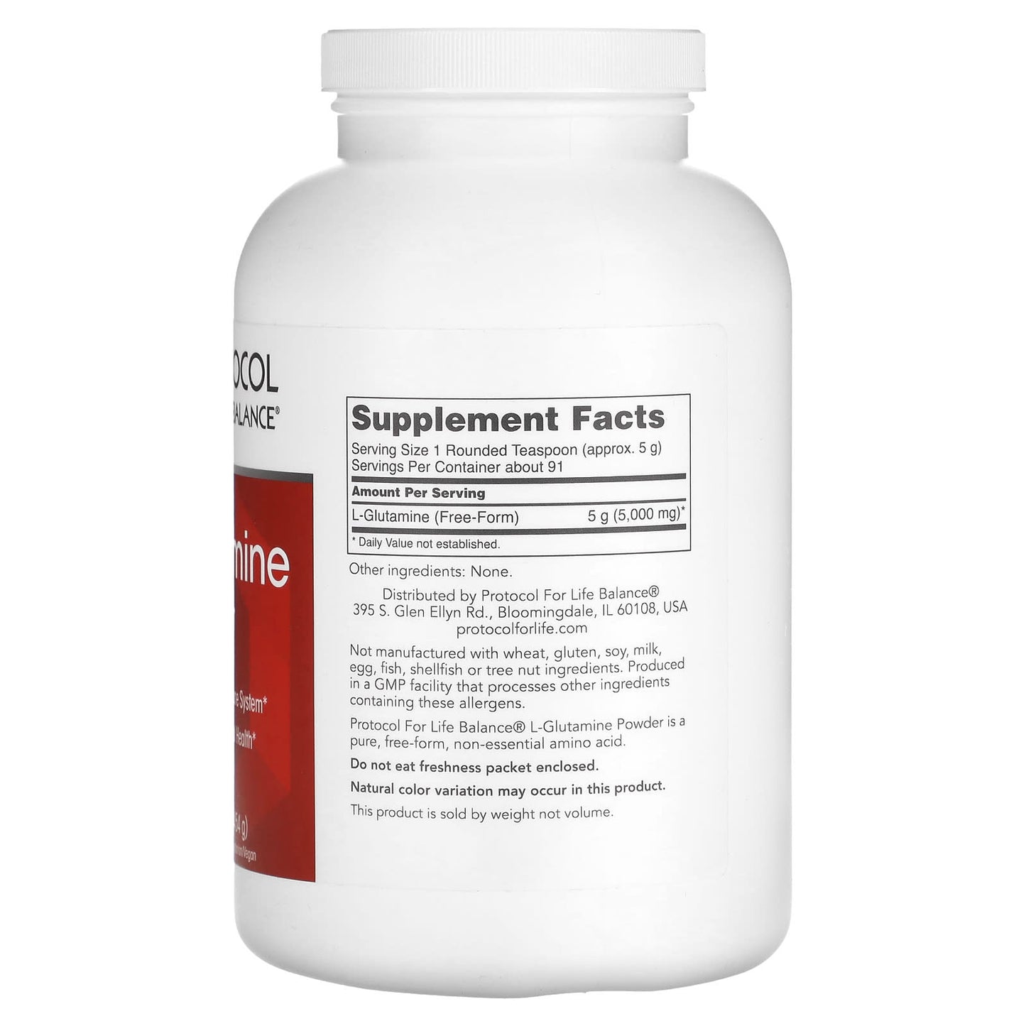 Protocol for Life Balance, L-Glutamine Pure Powder, 1 lb (454 g) - Image 2