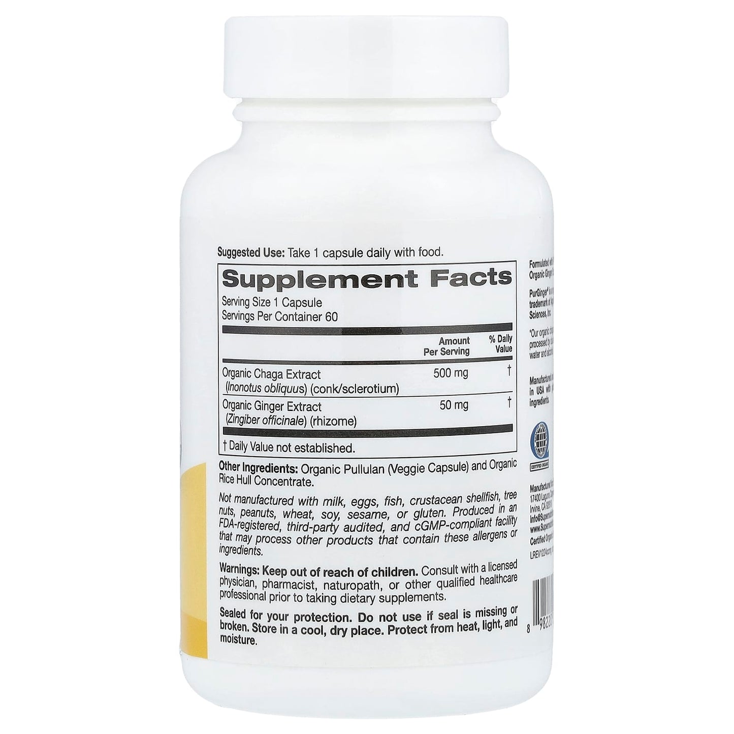 Organic Chaga & Ginger Immunity Boosters - 60 Vegan Capsules - Image 2