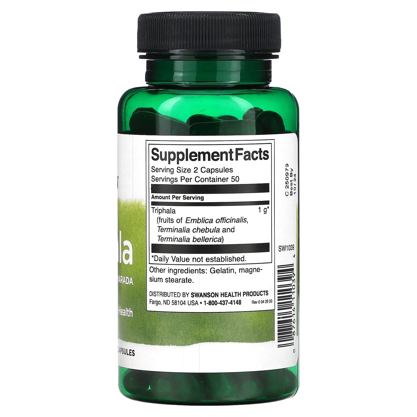 Swanson, Triphala with Amla, Behada & Harada, 500 mg, 100 Capsules - Image 2