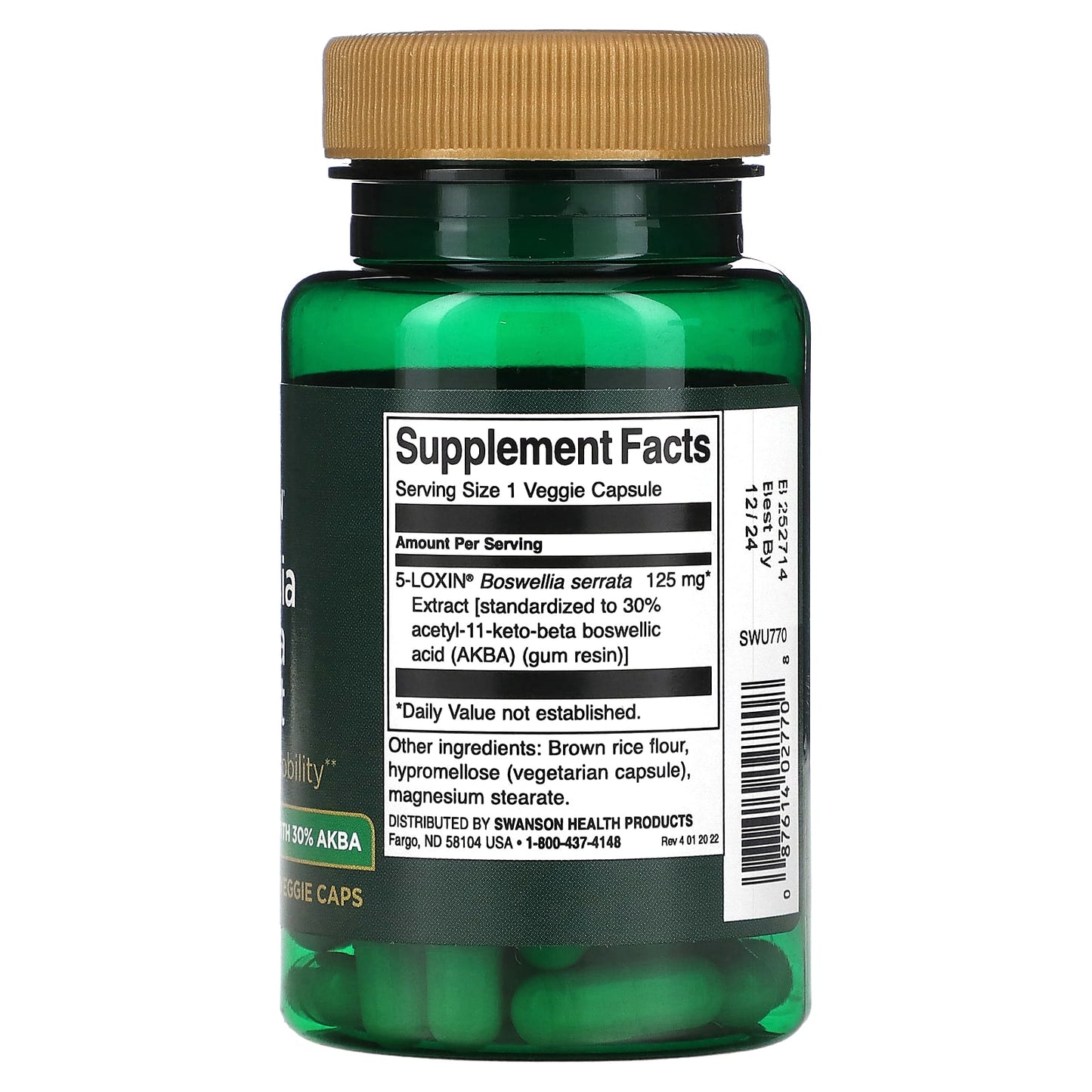 Swanson, Boswellia Serrata Extract, 125 mg, 60 Veggie Caps - Image 2