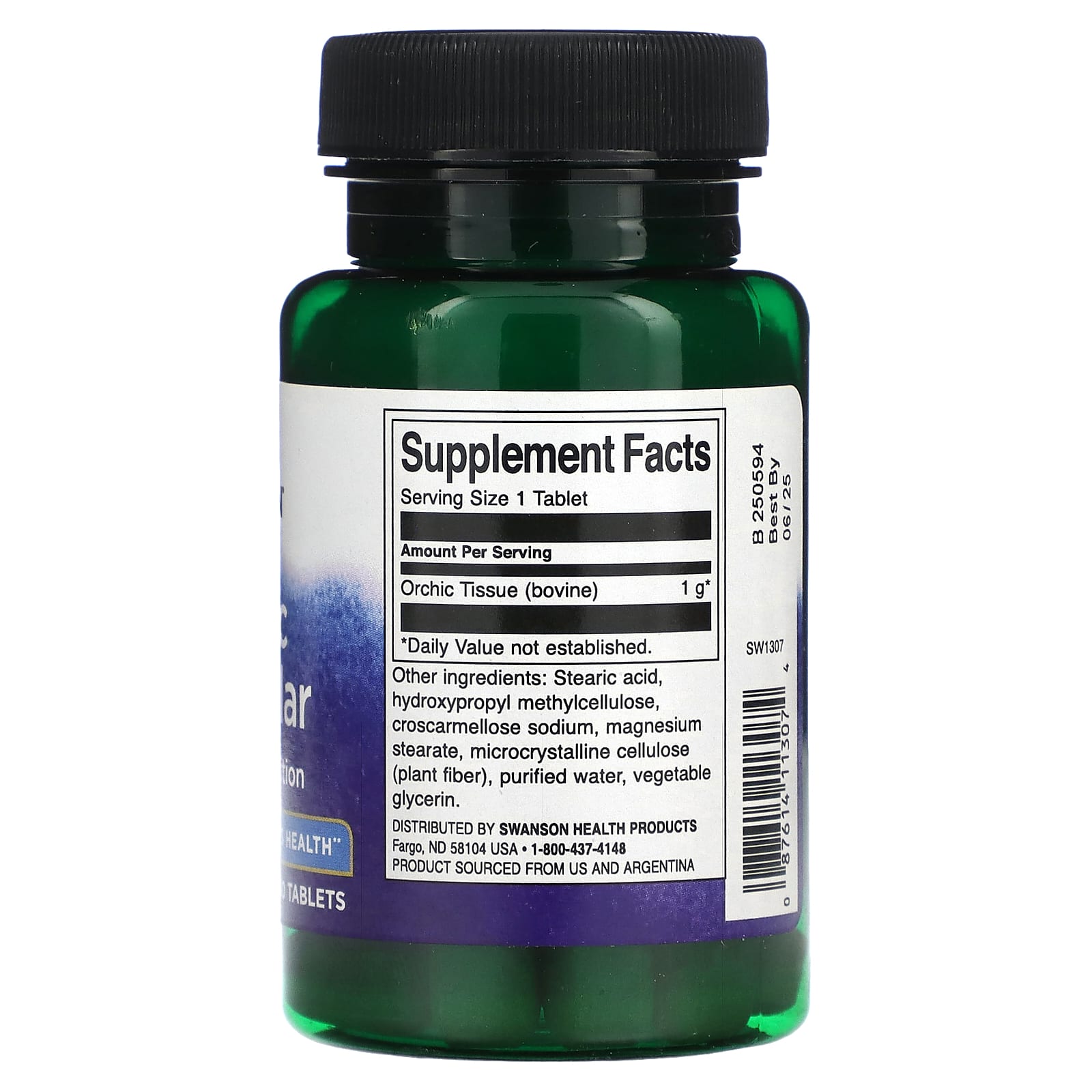 Swanson, Orchic Glandular, Men's Health, 1,000 mg, 30 Tablets - Image 2