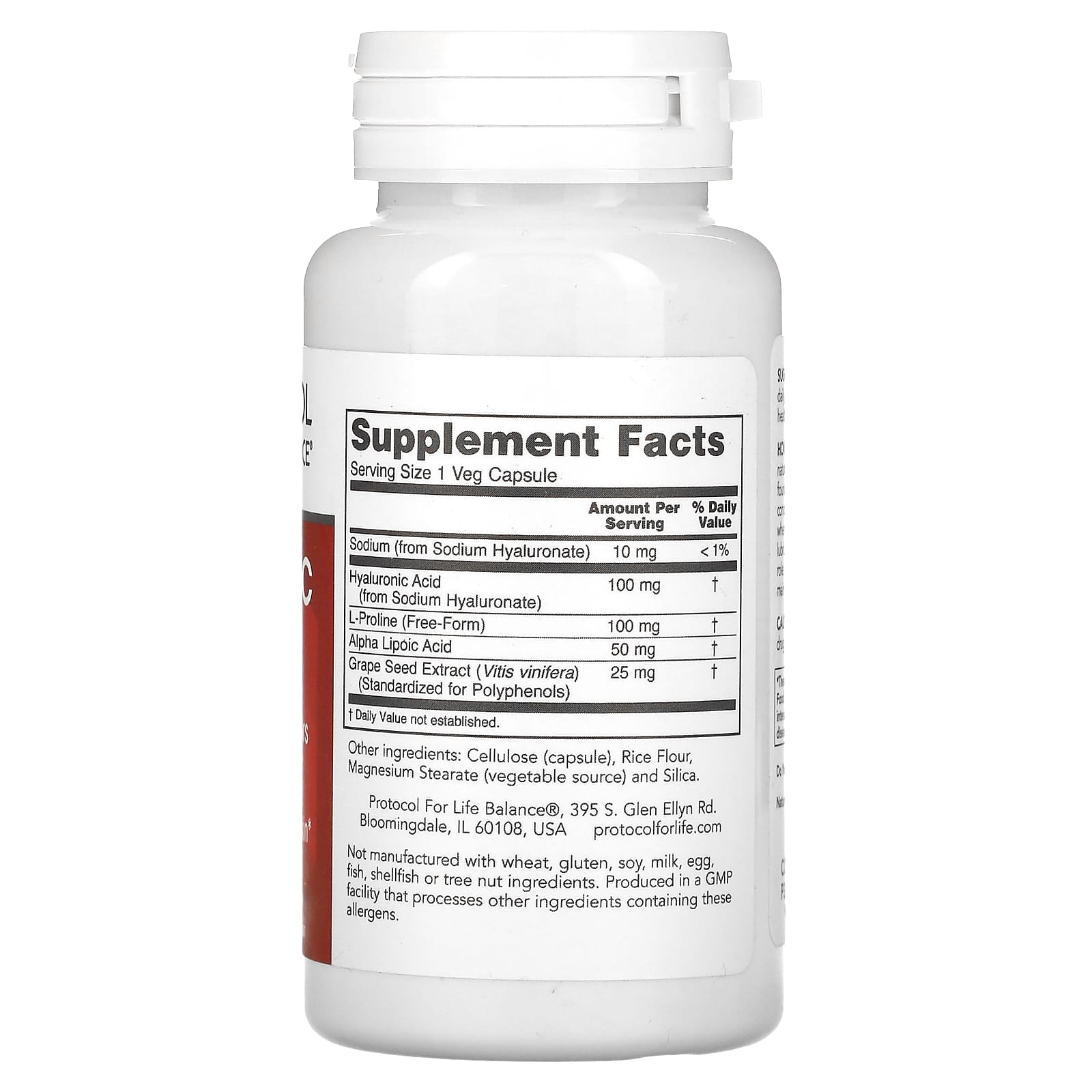 Protocol for Life Balance, Hyaluronic Acid, 100 mg, 60 Veg Capsules - Image 2
