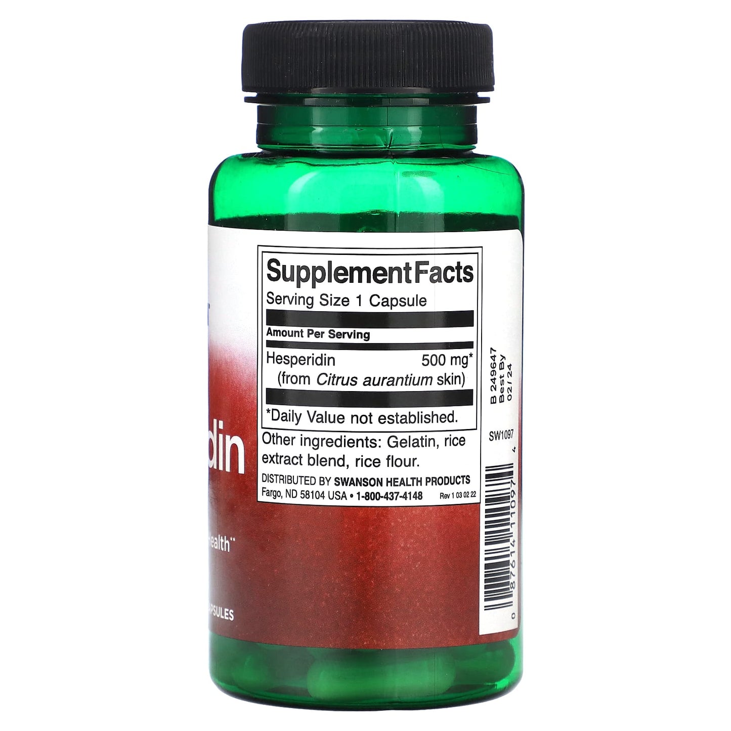 Swanson, Hesperidin, 500 mg, 60 Capsules - Image 2