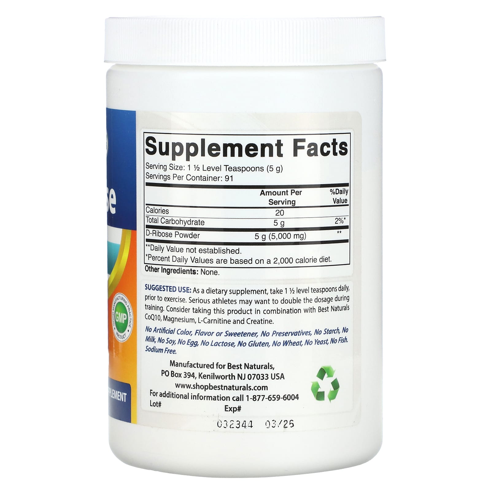 Boost Energy with Best Naturals D-Ribose 454g - Image 2
