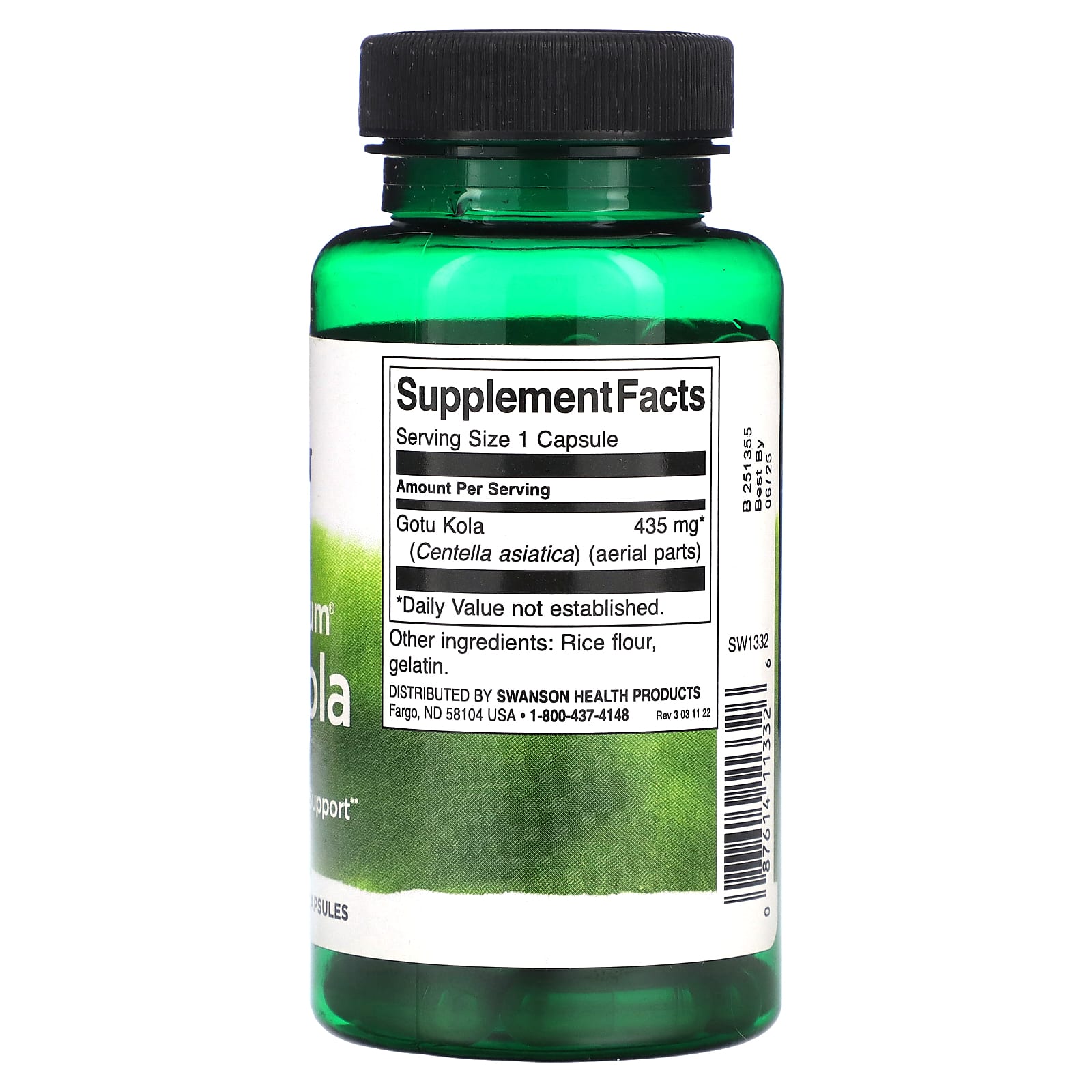 Swanson, Full Spectrum Gotu Kola, 435 mg, 60 Capsules - Image 2