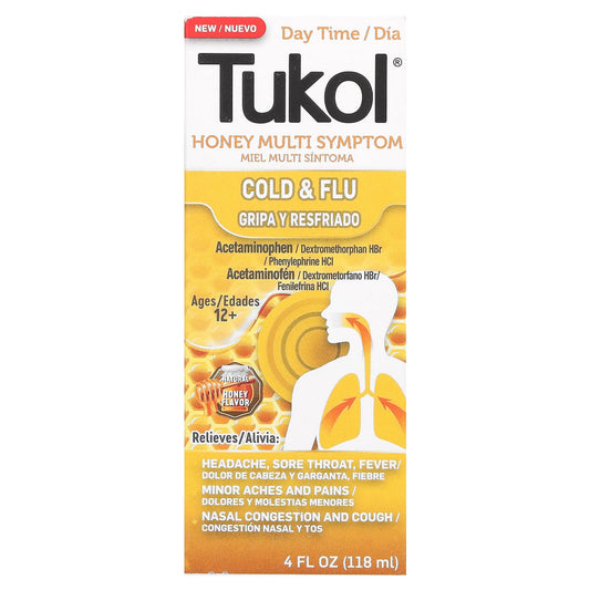 Tukol, Honey Multi Symptom, Cold & Flu, Day Time, Ages 12+, Natural Honey, 4 fl oz (118 ml) - Image 1