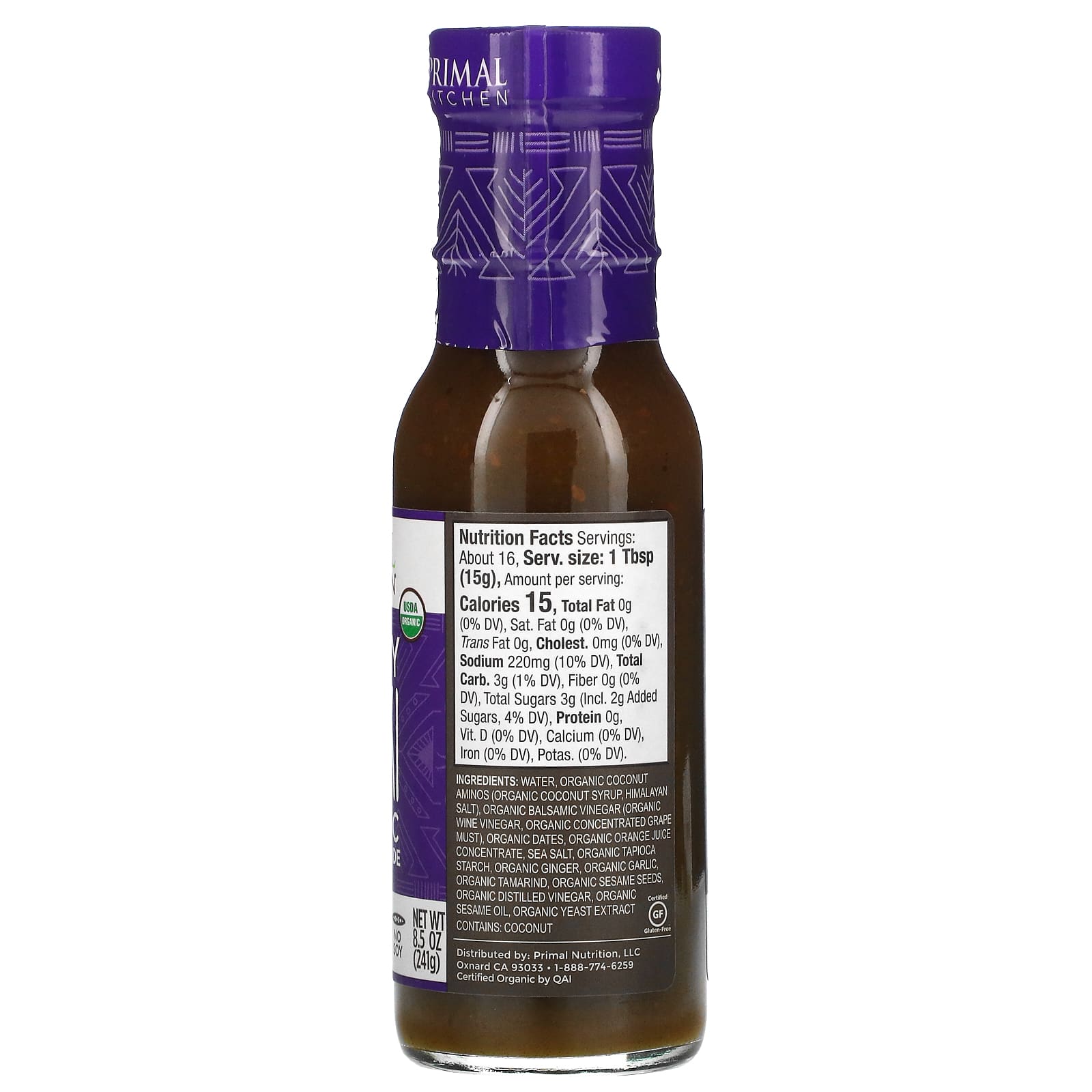 Primal Kitchen, Organic No Soy Teriyaki Sauce & Marinade, 8.5 oz (241 g) - Image 2