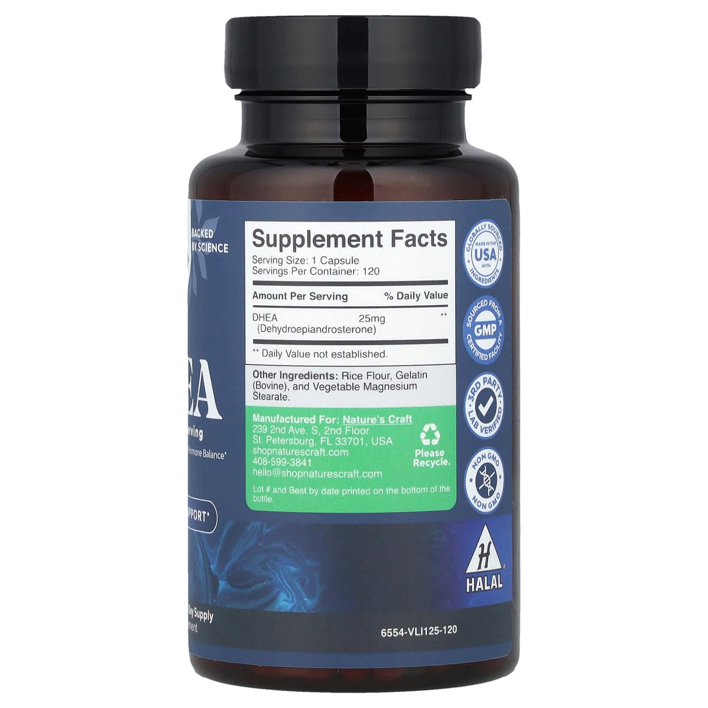 Nature's Craft, DHEA, 25 mg, 120 Capsules - Image 2