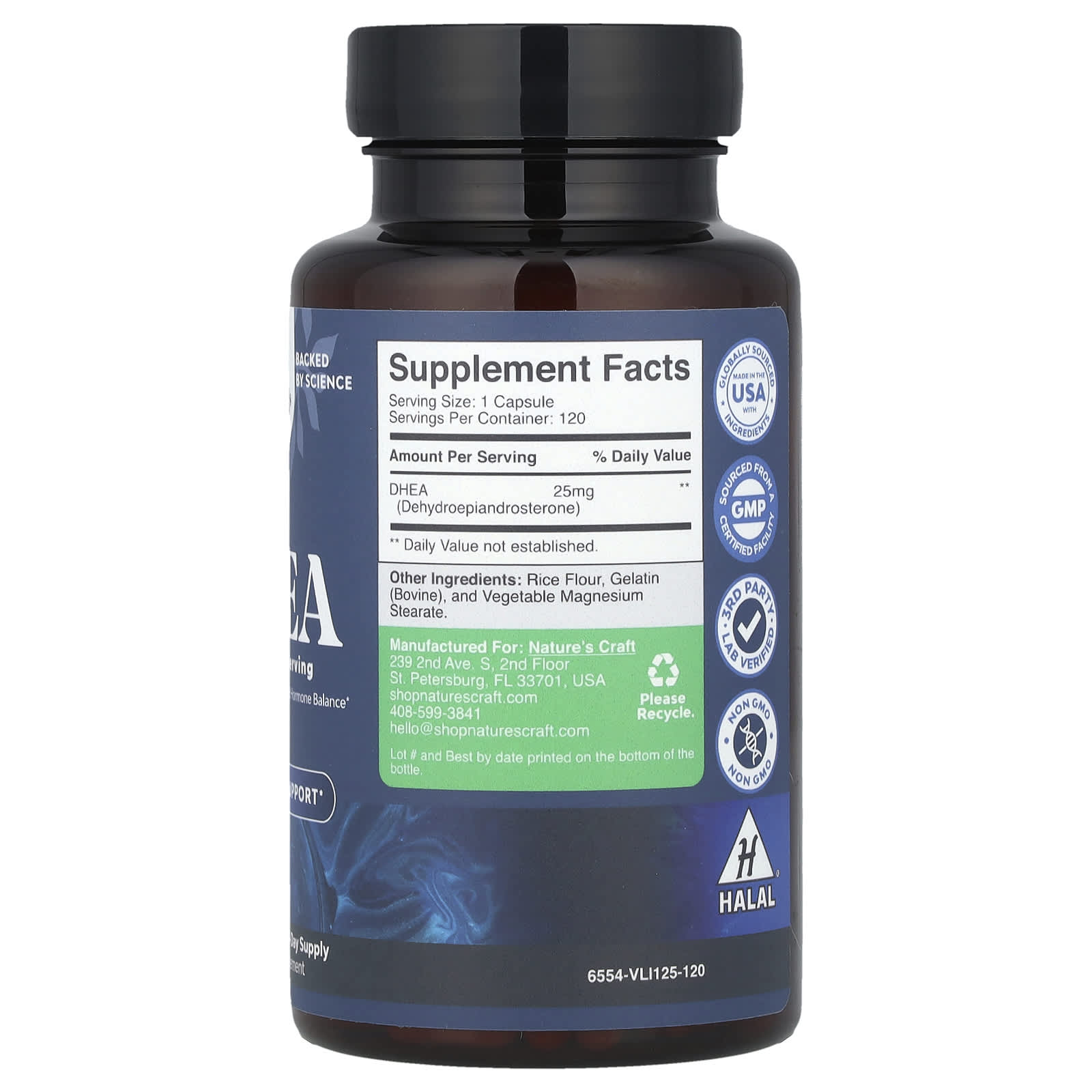 Nature's Craft, DHEA, 25 mg, 120 Capsules - Image 2