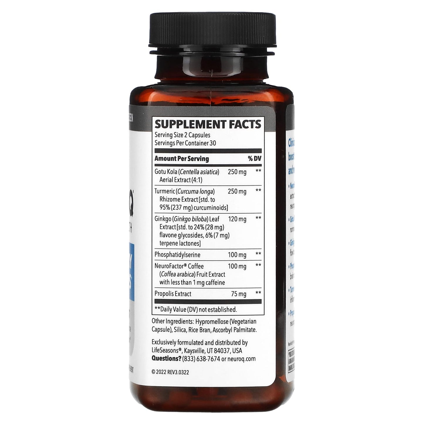 LifeSeasons, NeuroQ Brain Health, 60 Veg Capsules - Image 2
