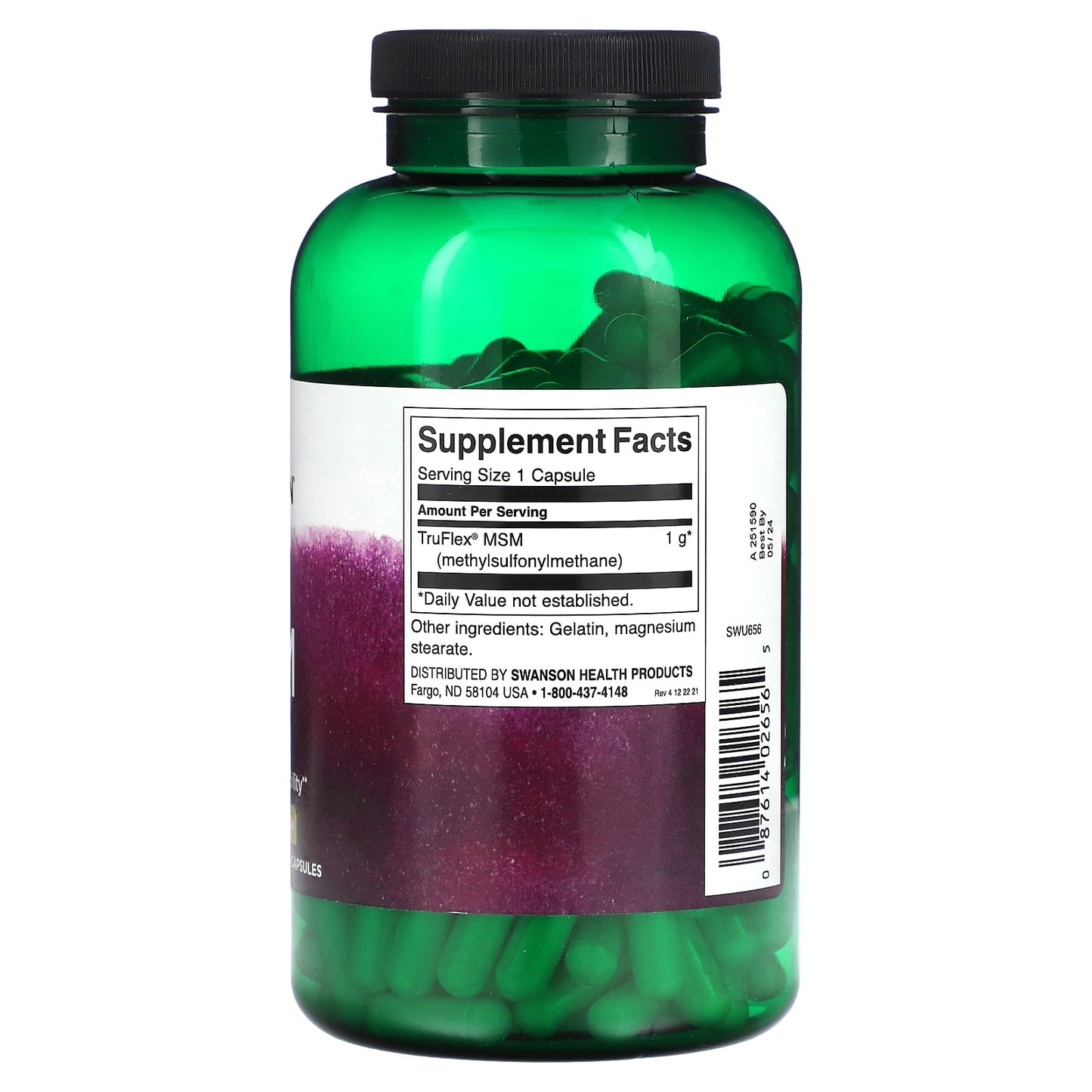 Swanson, MSM, 1,000 mg, 240 Capsules - Image 2