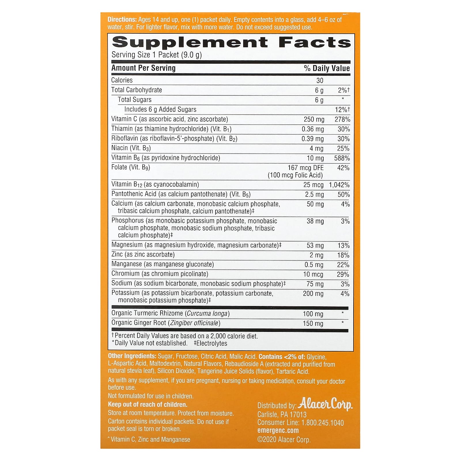 Boost Immunity with Emergen-C Turmeric & Ginger Drink Mix - 18 Packets - Image 2