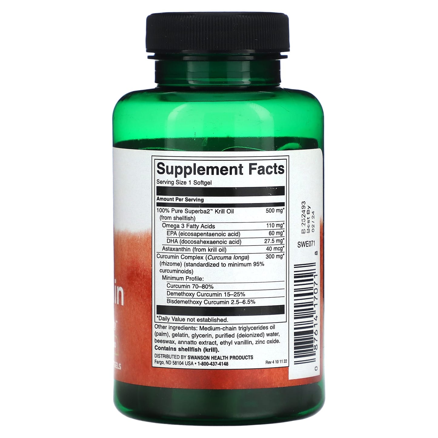 Swanson, Krill Oil & Curcumin, 60 Softgels - Image 2