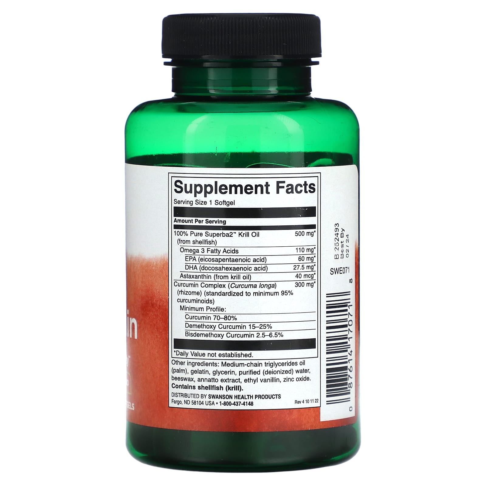 Swanson, Krill Oil & Curcumin, 60 Softgels - Image 2