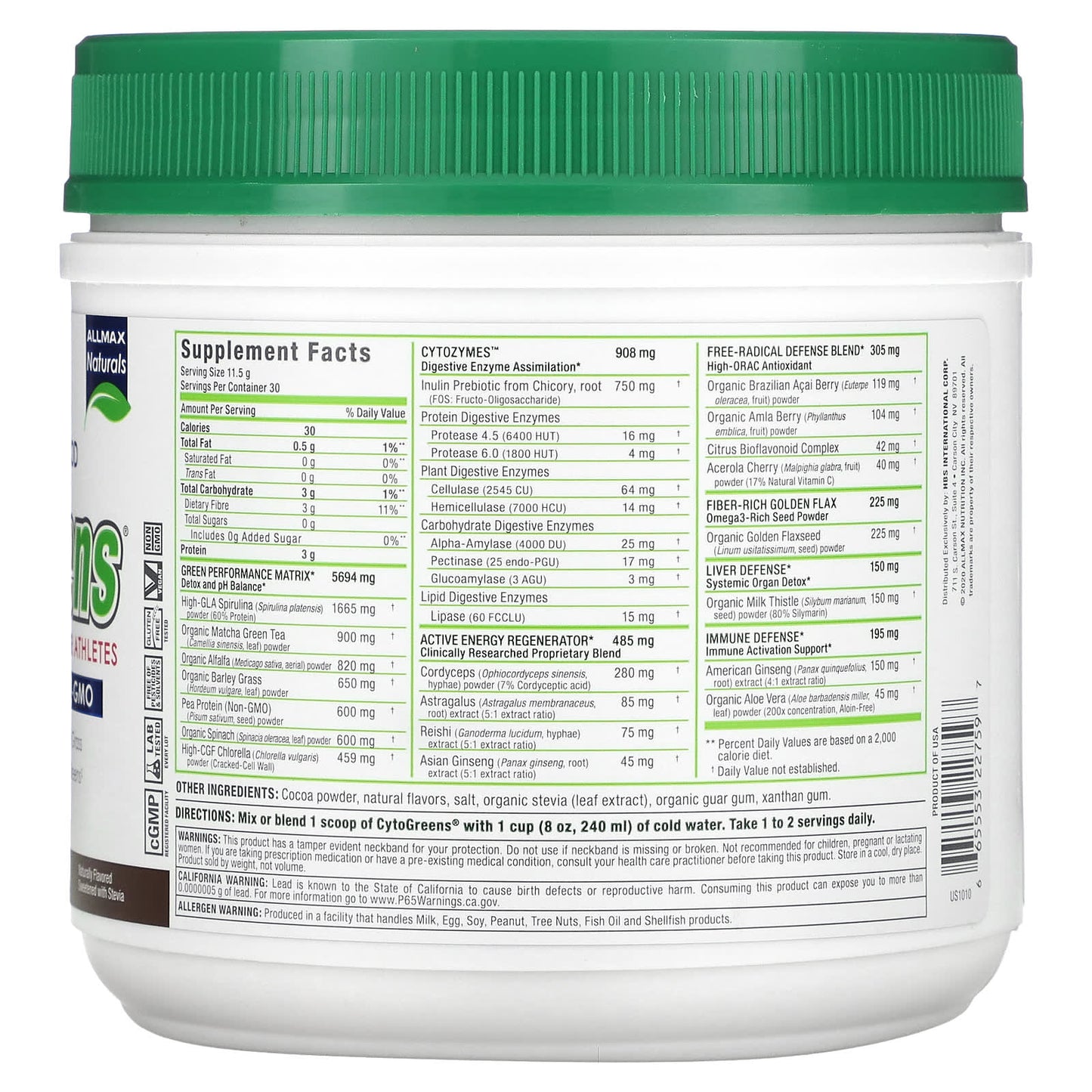 ALLMAX CytoGreens Green Superfood Powder | Energy & Endurance - Image 2