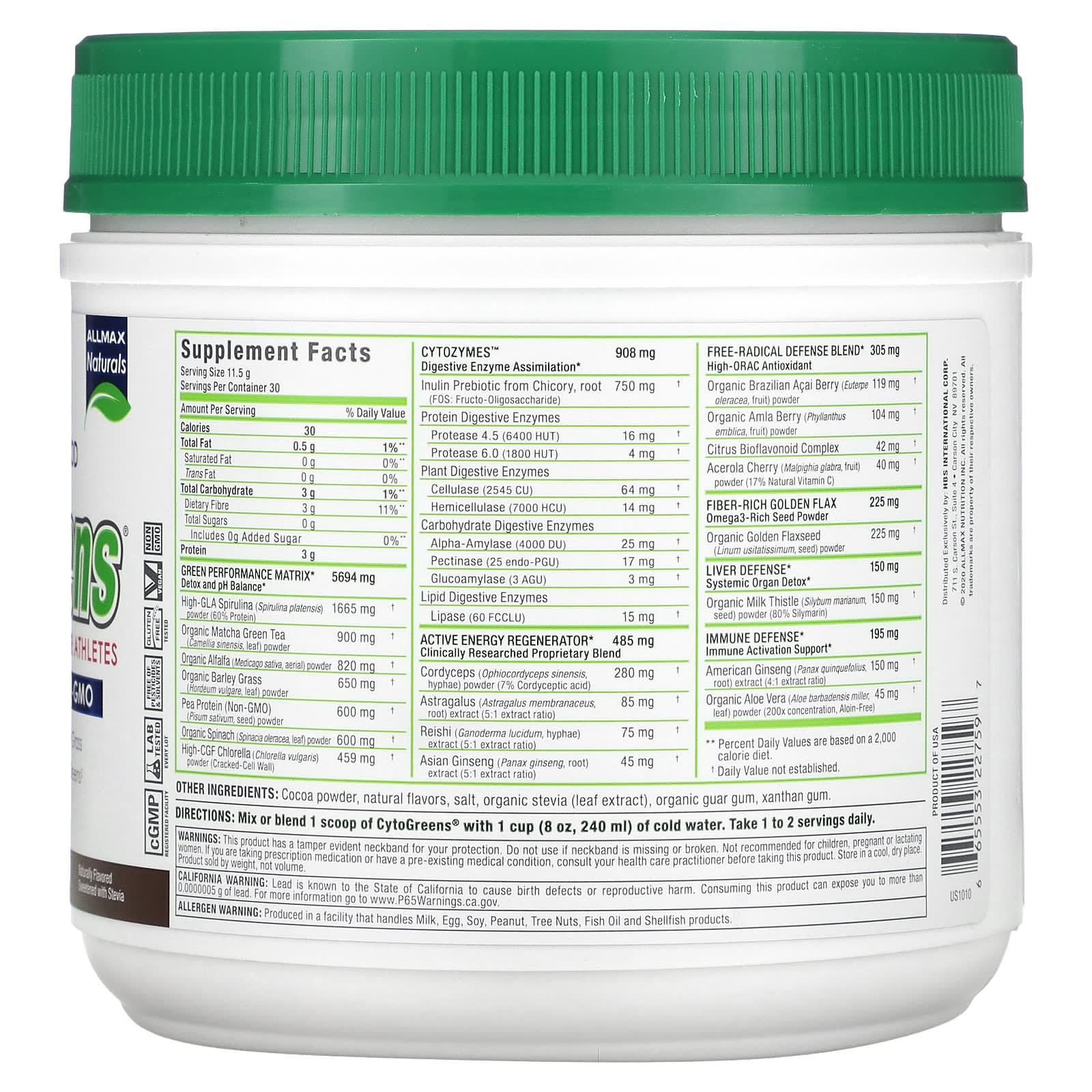 ALLMAX CytoGreens Green Superfood Powder | Energy & Endurance - Image 2