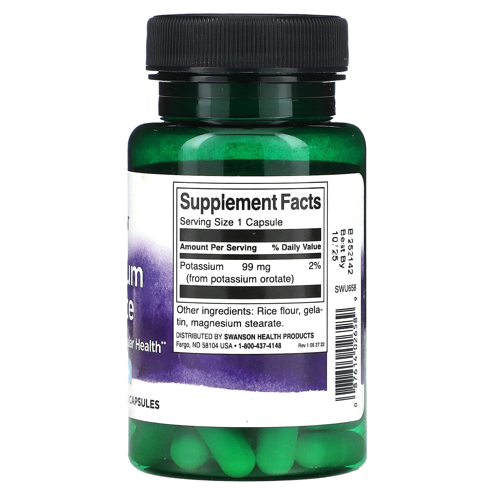 Swanson, Potassium Orotate, 99 mg, 60 Capsules - Image 2