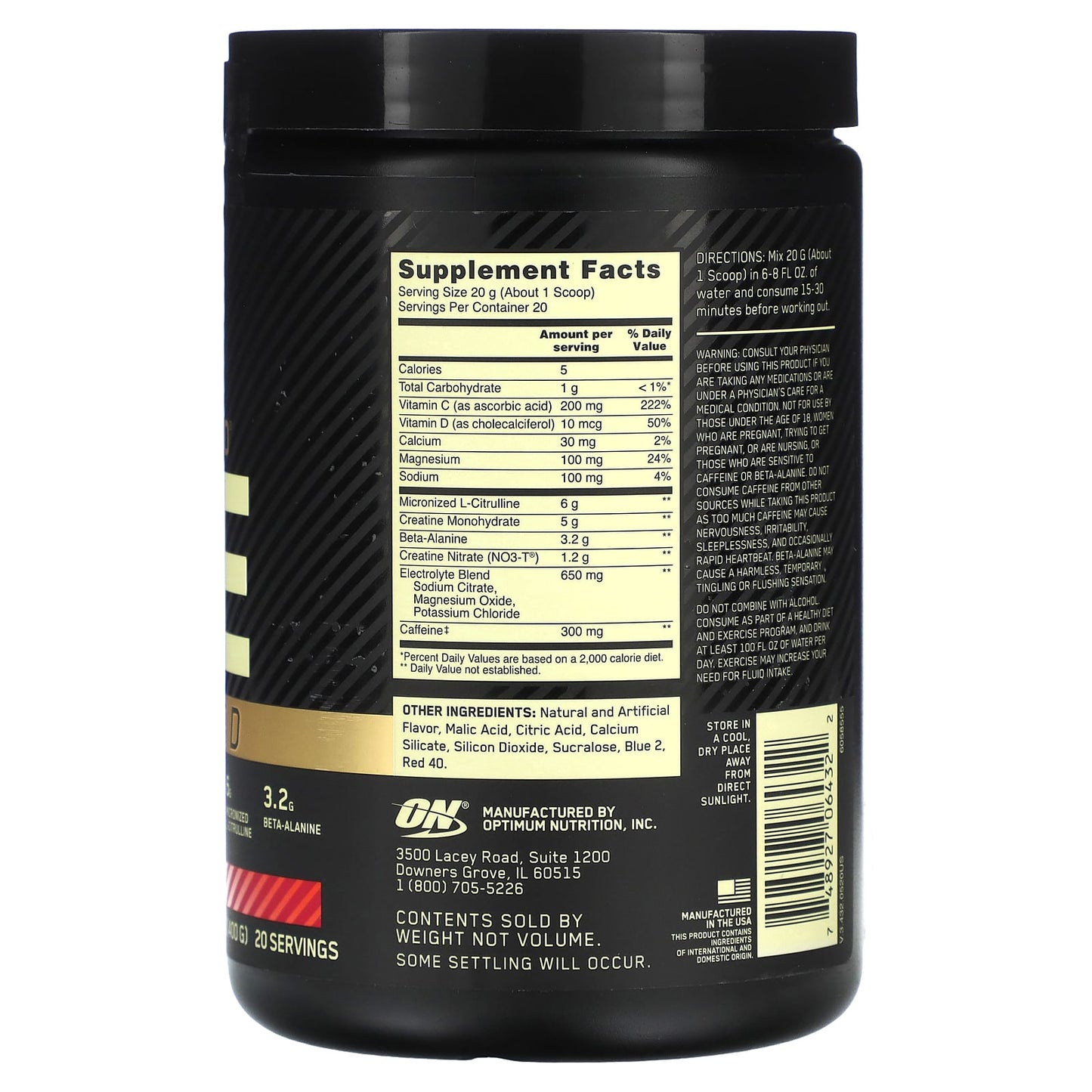 Optimum Nutrition, Gold Standard® Pre Advanced, Berry Blast, 14.1 oz (400 g) - Image 2