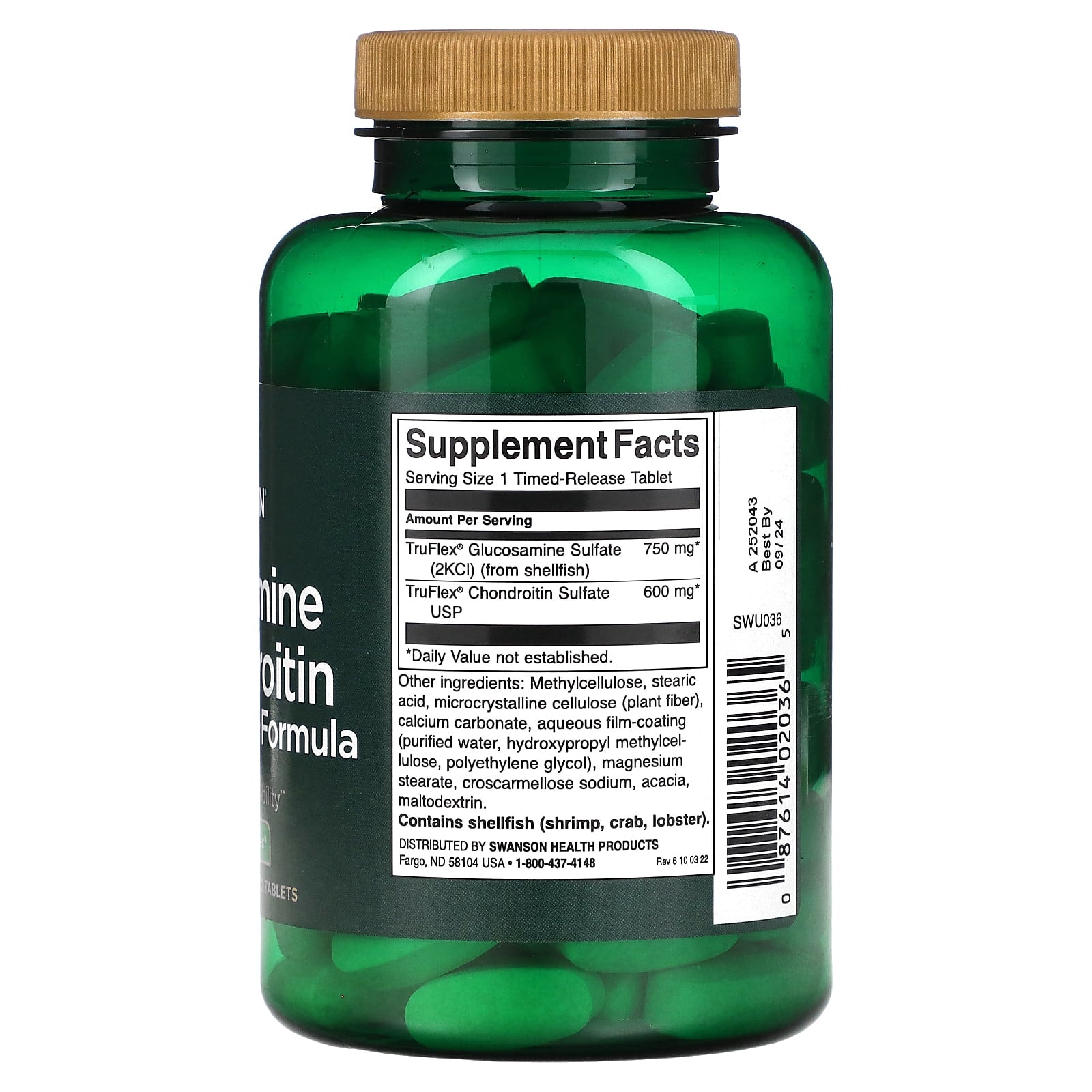 Swanson, Glucosamine & Chondroitin, 120 Tablets - Image 2