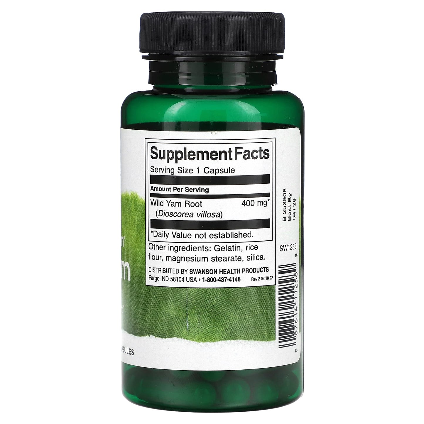 Swanson, Full Spectrum, Wild Yam, 400 mg, 60 Capsules - Image 2